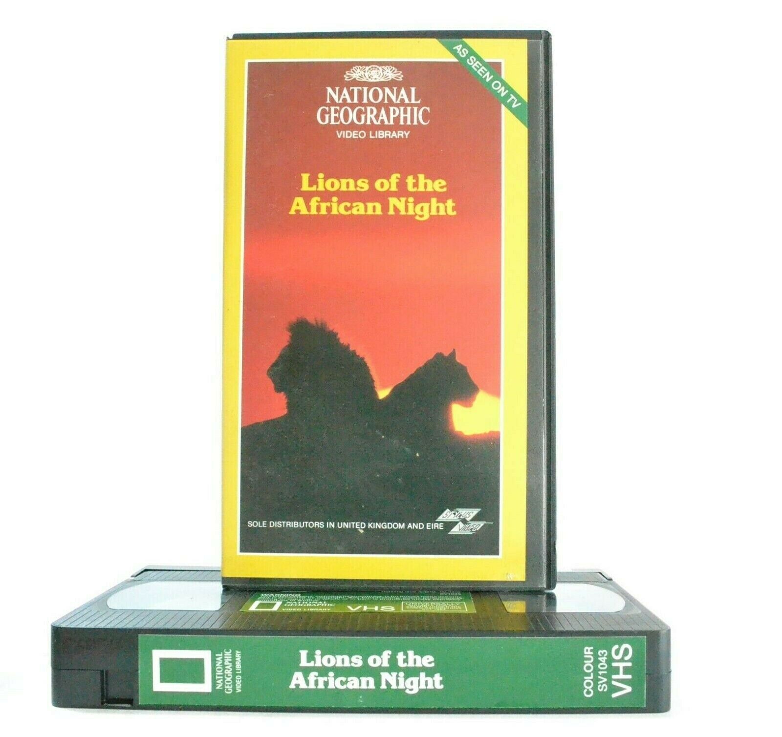 Lions Of The African Night - National Geographic - Documentary - Pal VHS-