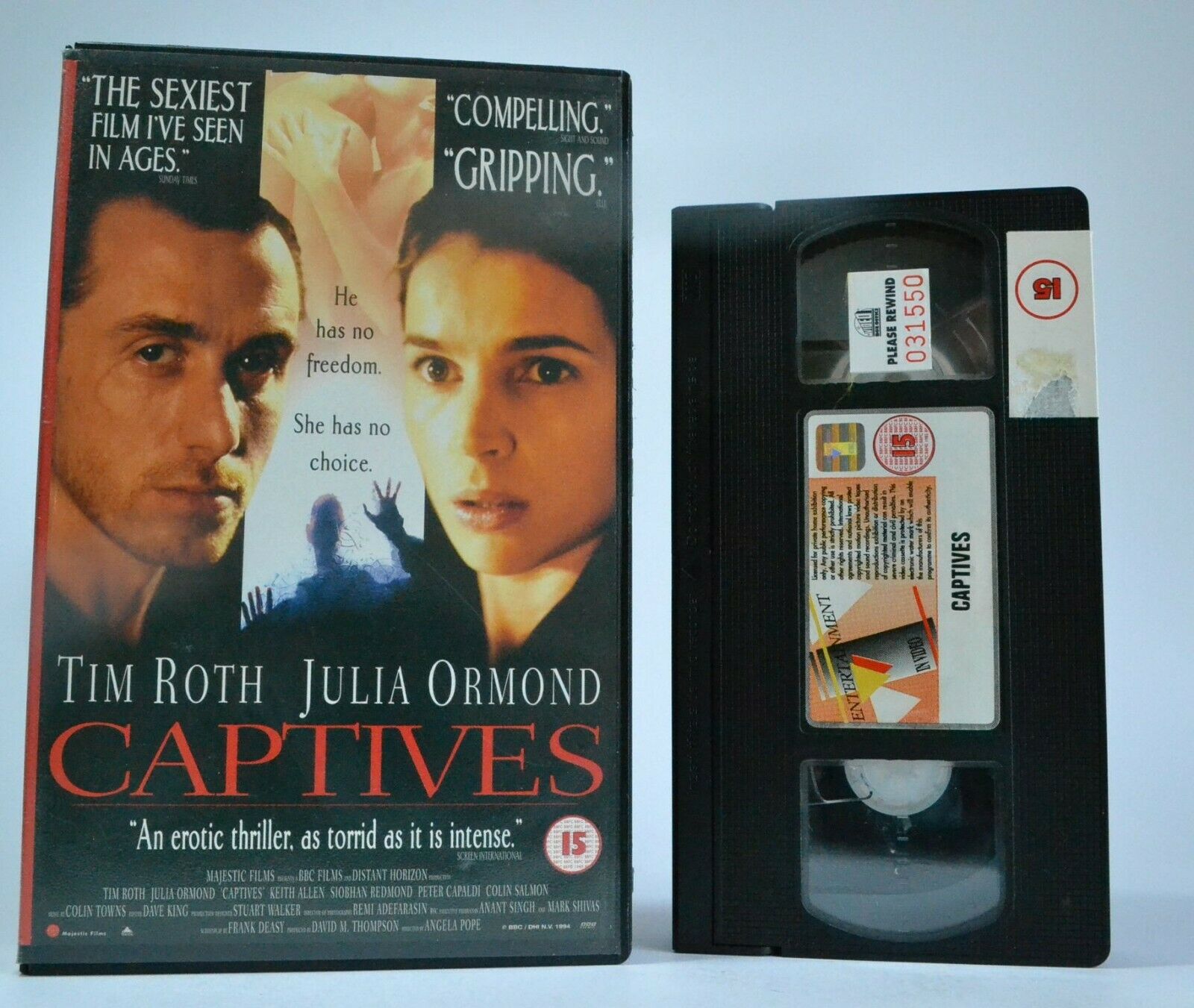 Captives: Erotic Thriller (1994) - Large Box - Tim Roth/Julia Ormond - Pal VHS-