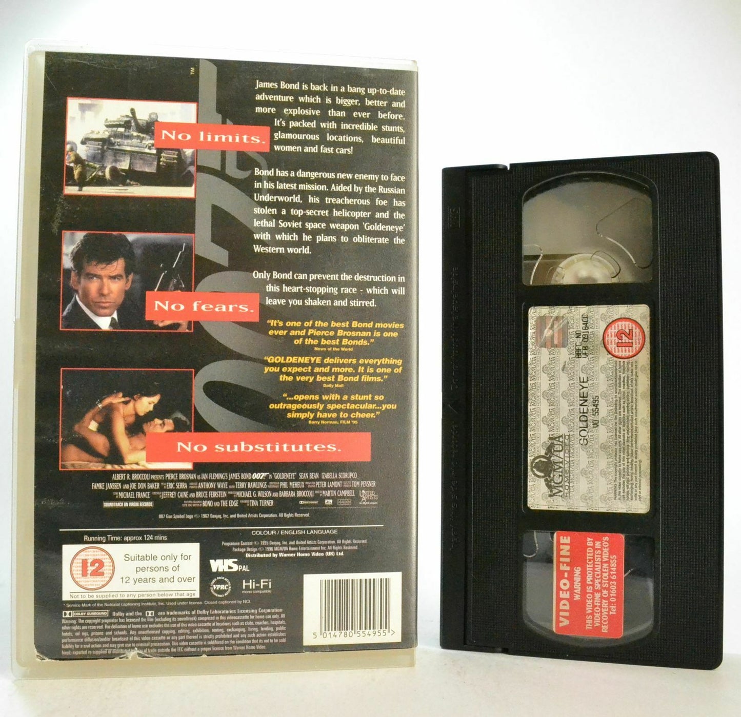 Goldeneye: MGM/UA (1996) - Spy Action - Large Box - James Bond - P.Brosnan - VHS-