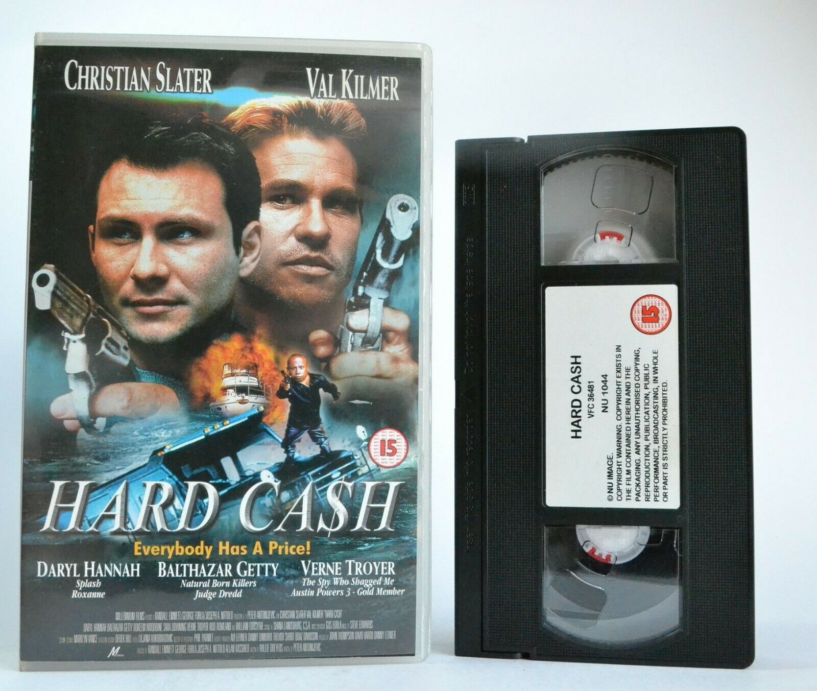 Hard Cash (Run For The Money) - Action - Christian Slater/Val Kilmer - Pal VHS-