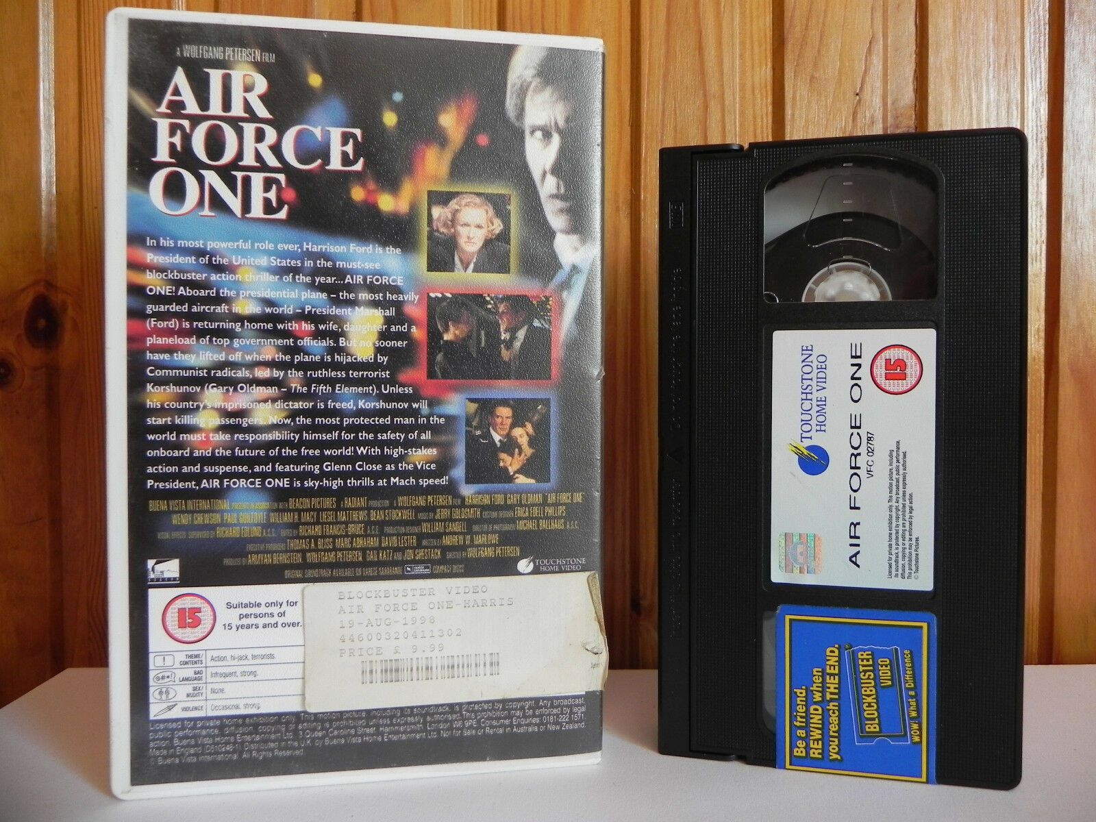 Air Force One - Touchstone - Drama - Ex-Rental - Harrison Ford - Large Box - VHS-