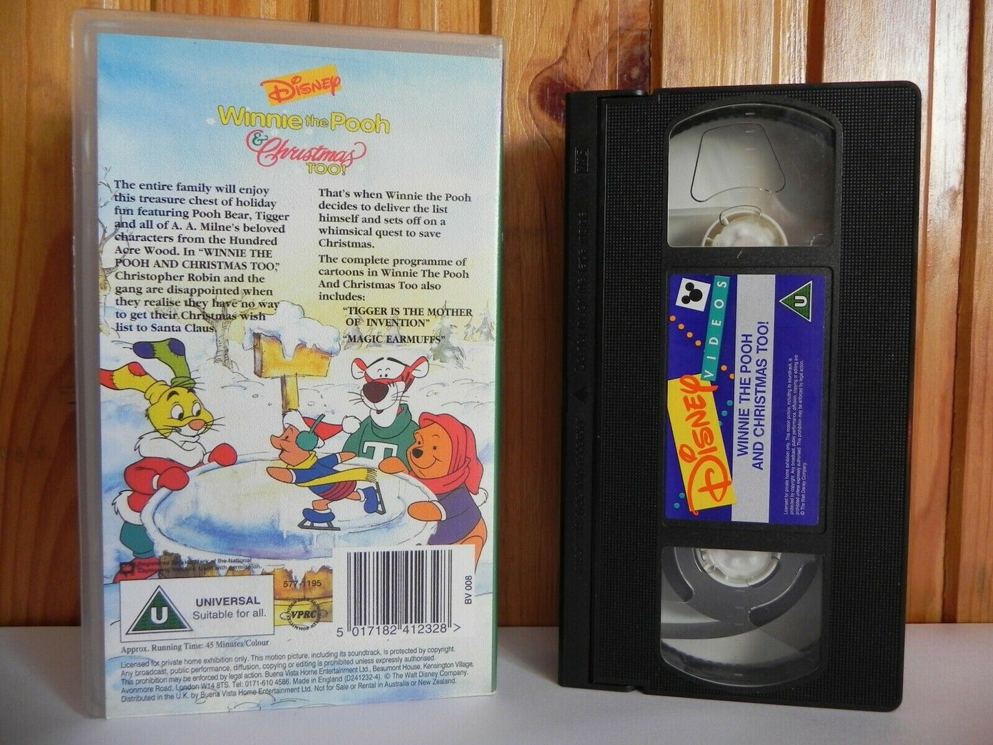 Winnie The Pooh & Christmas Too! - Disney - Family - Animated - Kids - Pal VHS-
