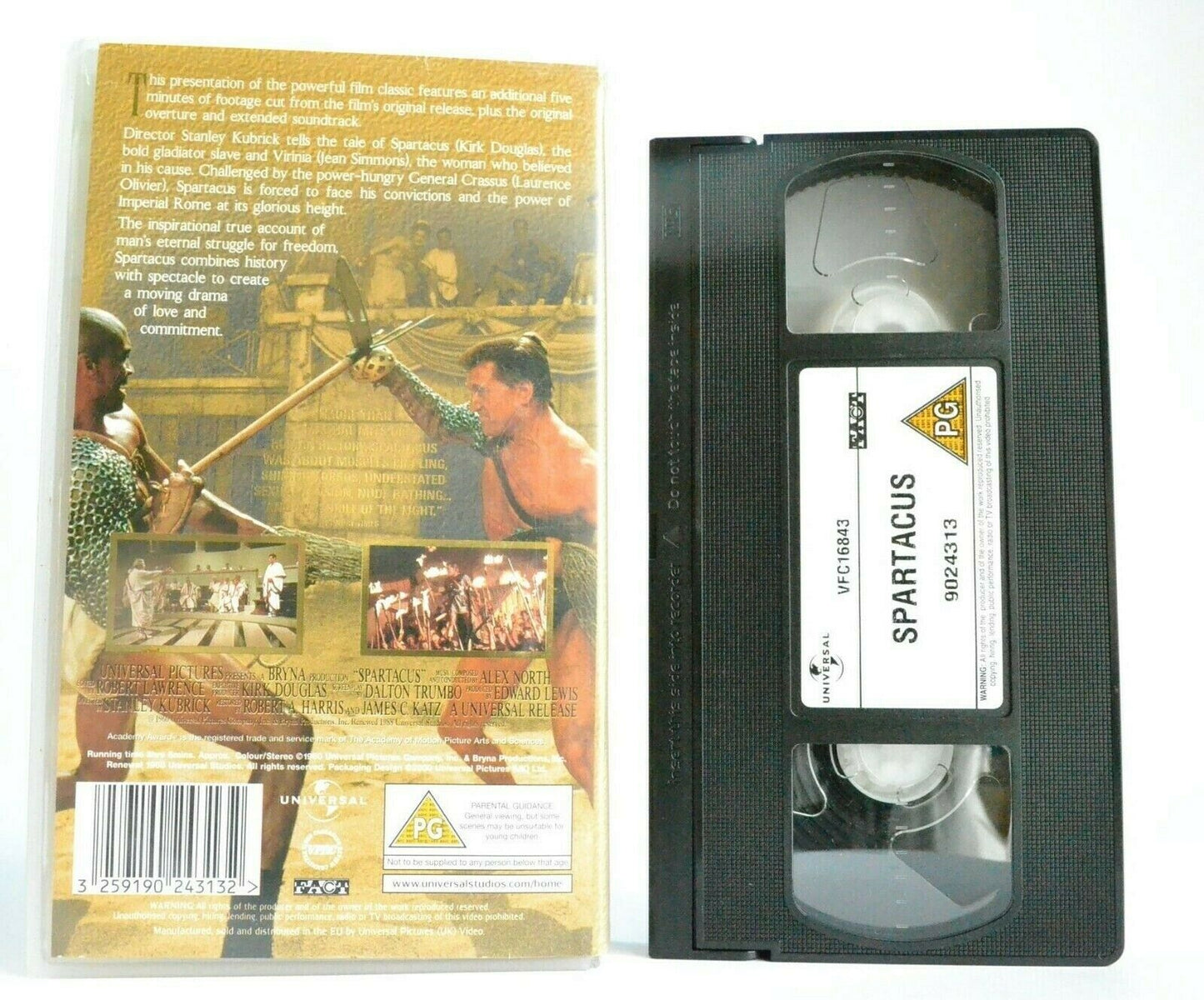 Spartacus: Uncut And Fully Restored - Stanley Kubrick Film - Kirk Douglas - VHS-