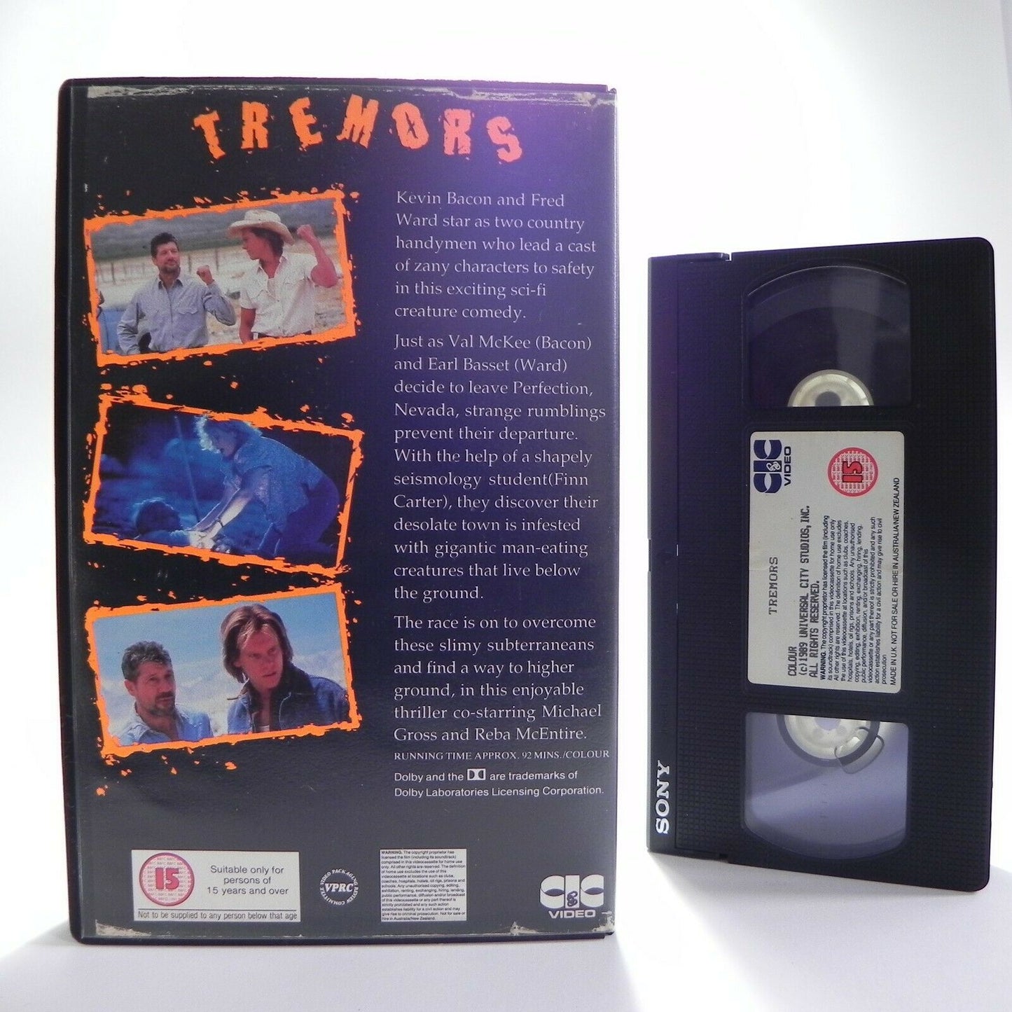 Tremors: (1989) CIC Video - Large Box - Sci-Fi - Creature Comedy - K.Bacon - VHS-
