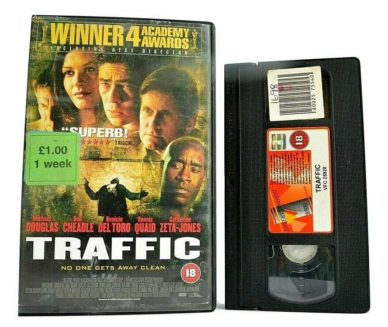 Traffic: Steven Soderbergh - Crime Drama - Large Box - Michael Douglas - Pal VHS-