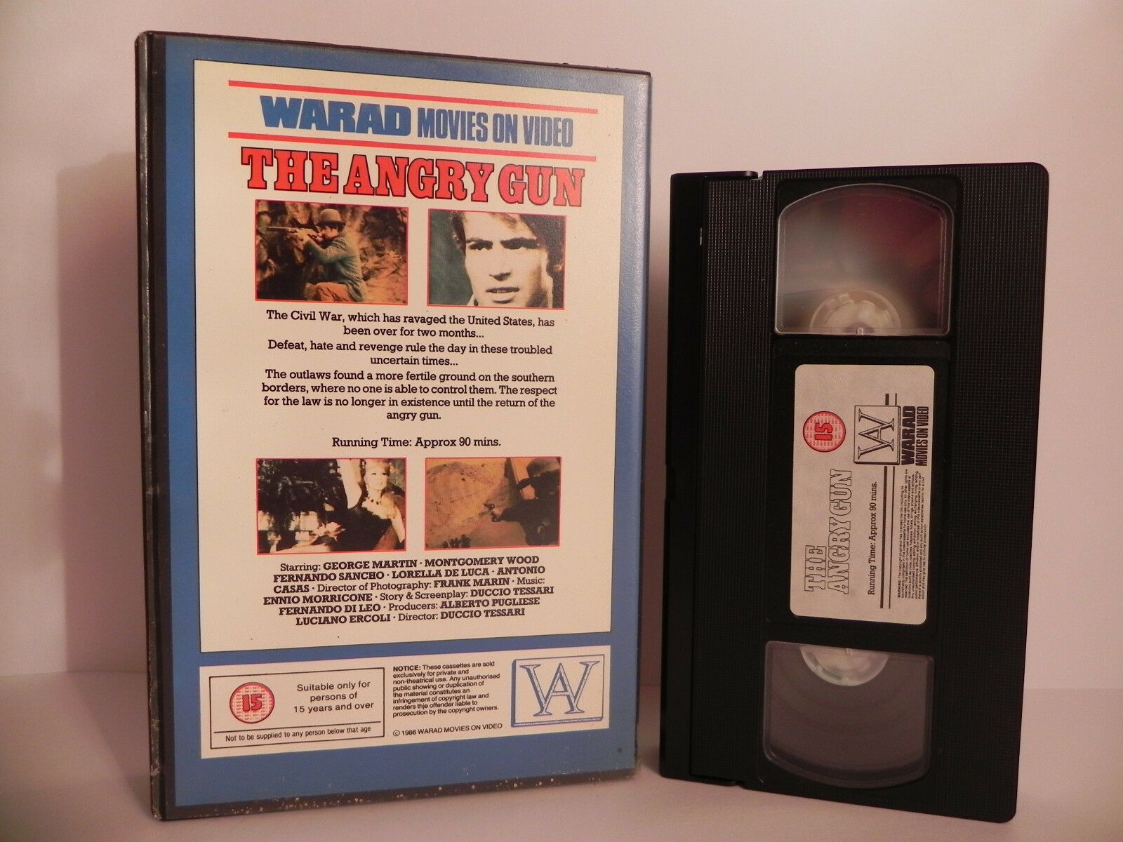 The Angry Gun - George Martin - Warad Movie Big Box - Ex-Rental Video - 1986 VHS-