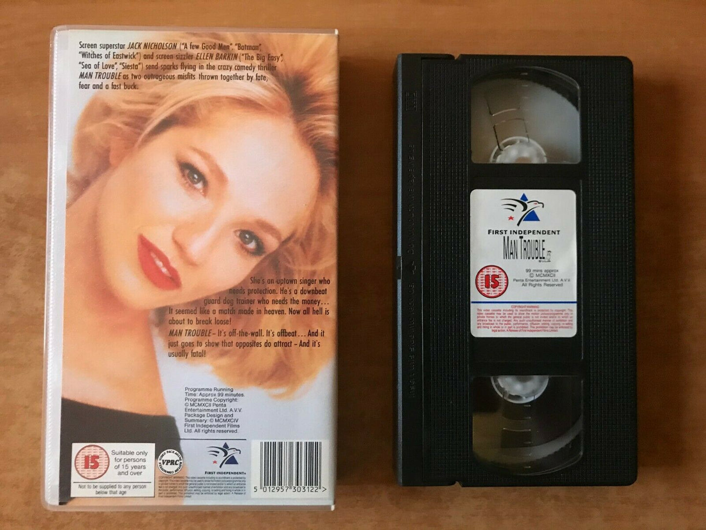Man Trouble (1992): Romantic Comedy - Jack Nicholson / Ellen Barkin - Pal VHS-