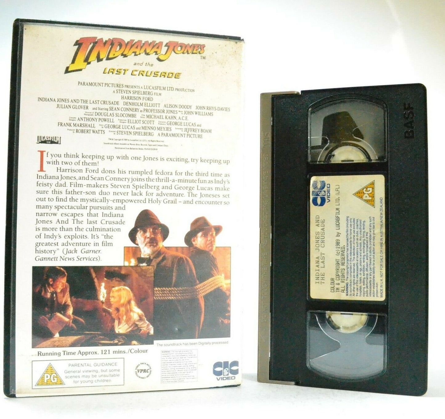 Indiana Jones And The Last Crusade: Action/Adventure (1989) - Large Box - Pal VHS-
