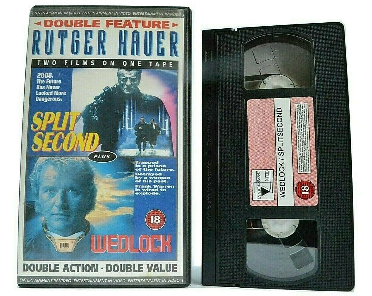 Split Second (1992) / Wedlock (1991) [Rutger Hauer Double Feature] Action - VHS-