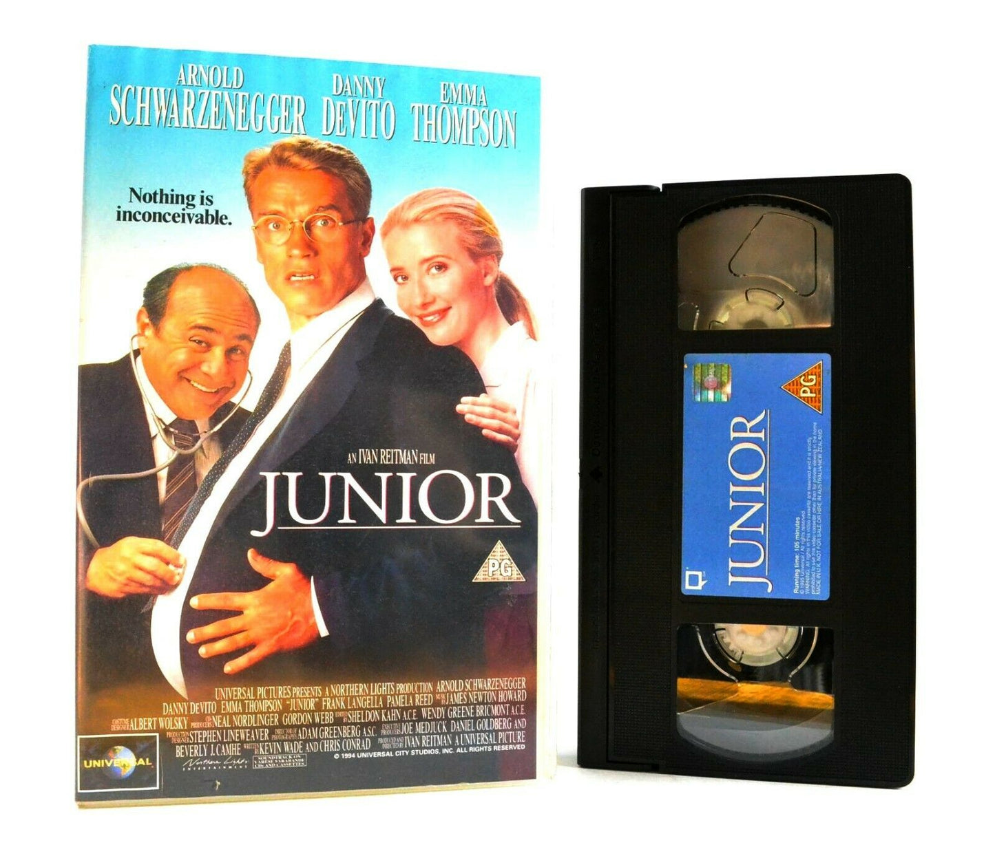 Junior: Comedy (1994) - Large Box - Arnie Got Pregnant - A.Schwarzenegger - VHS-