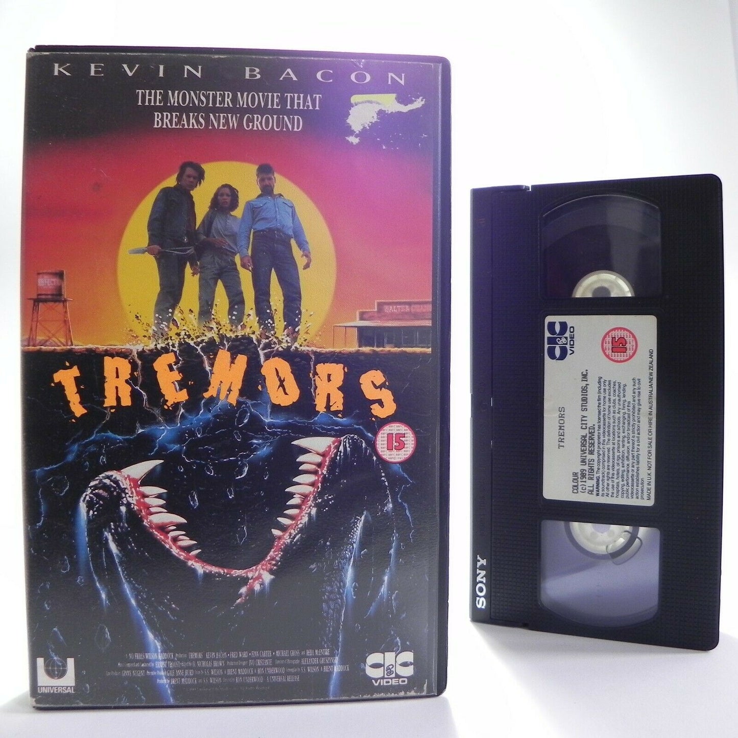 Tremors: (1989) CIC Video - Large Box - Sci-Fi - Creature Comedy - K.Bacon - VHS-