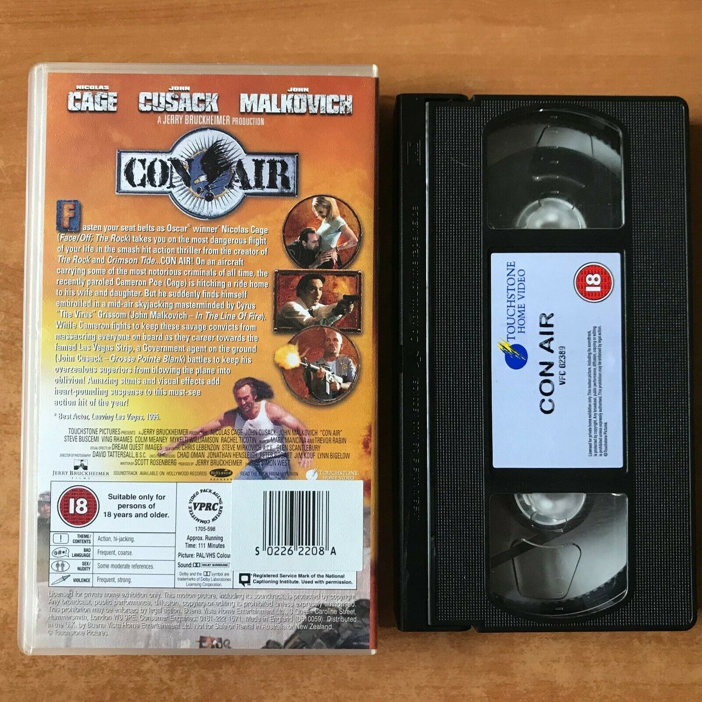 Con Air (1997): Explosive Airplane Action - Nicolas Cage / John Malkovich - VHS-