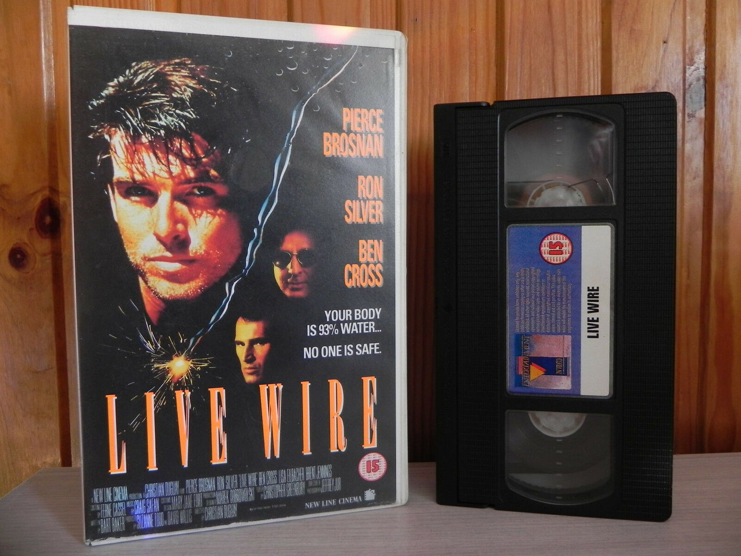 LIVE WIRE - Pierce Brosnan - Big Box Release - Ex-Rental - Explosive Drama - VHS-