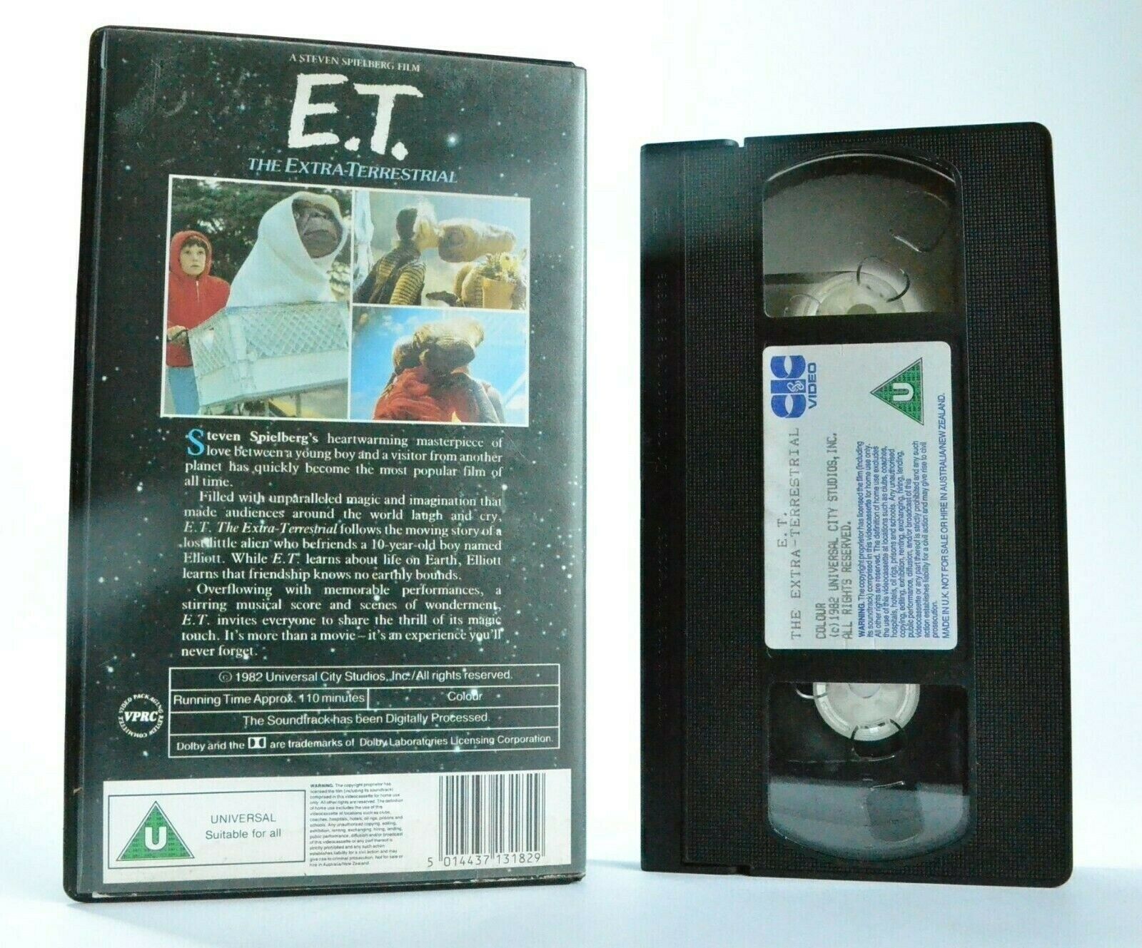 E.T.: The Extra-Terrestial (1982): Steven Spielberg - Sci-Fi - Children's - VHS-