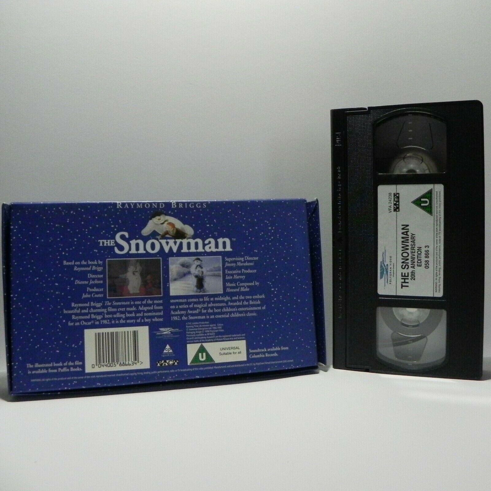 The Snowman - (1982) Animated - Children's Classic - Raymond Briggs Book - VHS-