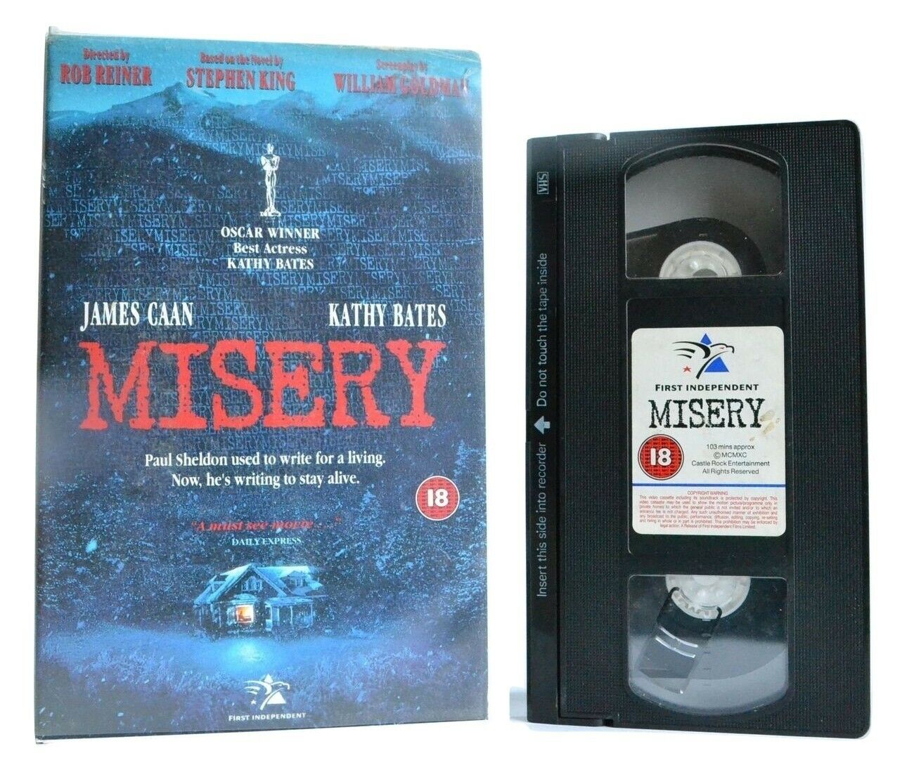Misery: Based On S.King Novel - Psychological Thriller - J.Caan/K.Bates - VHS-