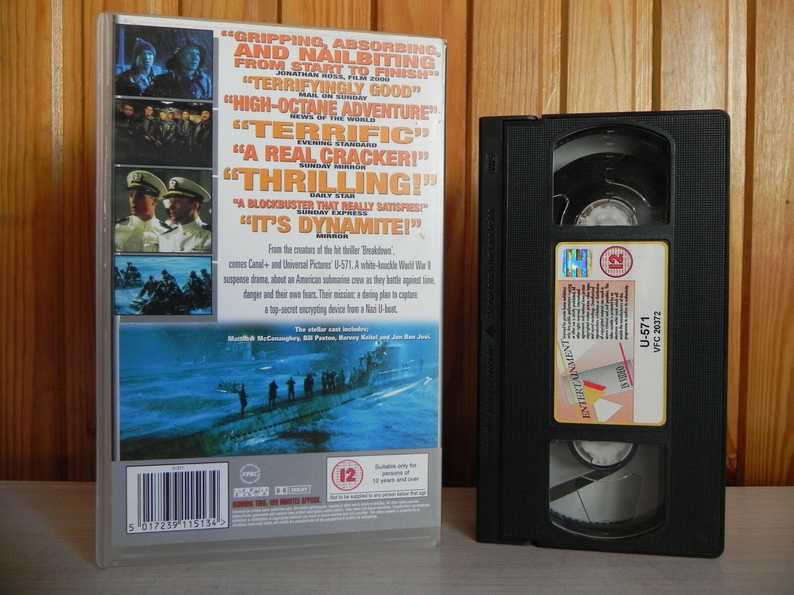 U-571: Spy Thriller [Capture the Enigma Machine] - Paxton Keitel (2000) Pal VHS-