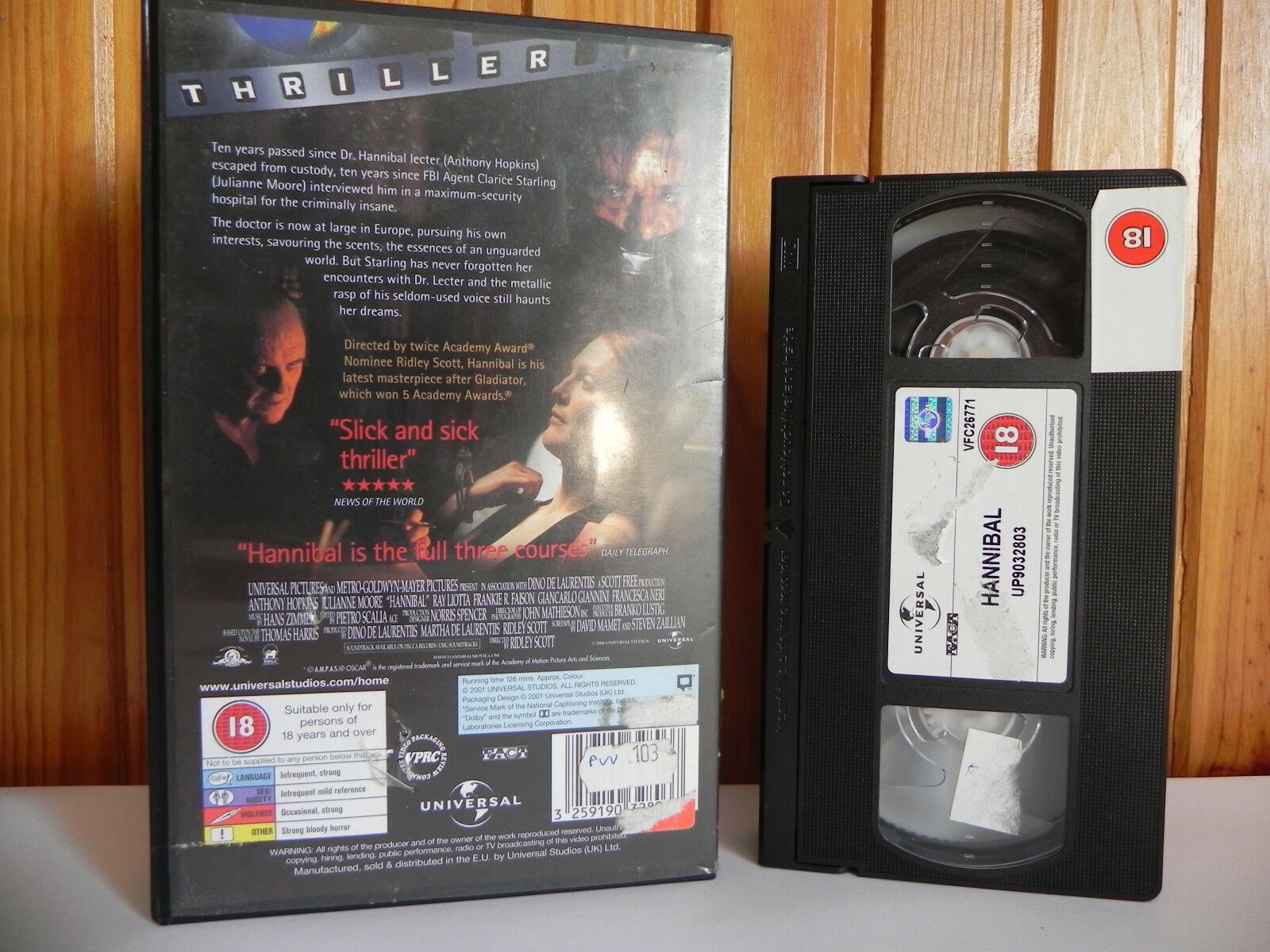 Hannibal - Crime Thriller [Large Box] Anthony Hopkins / Gary Oldman - Pal VHS-