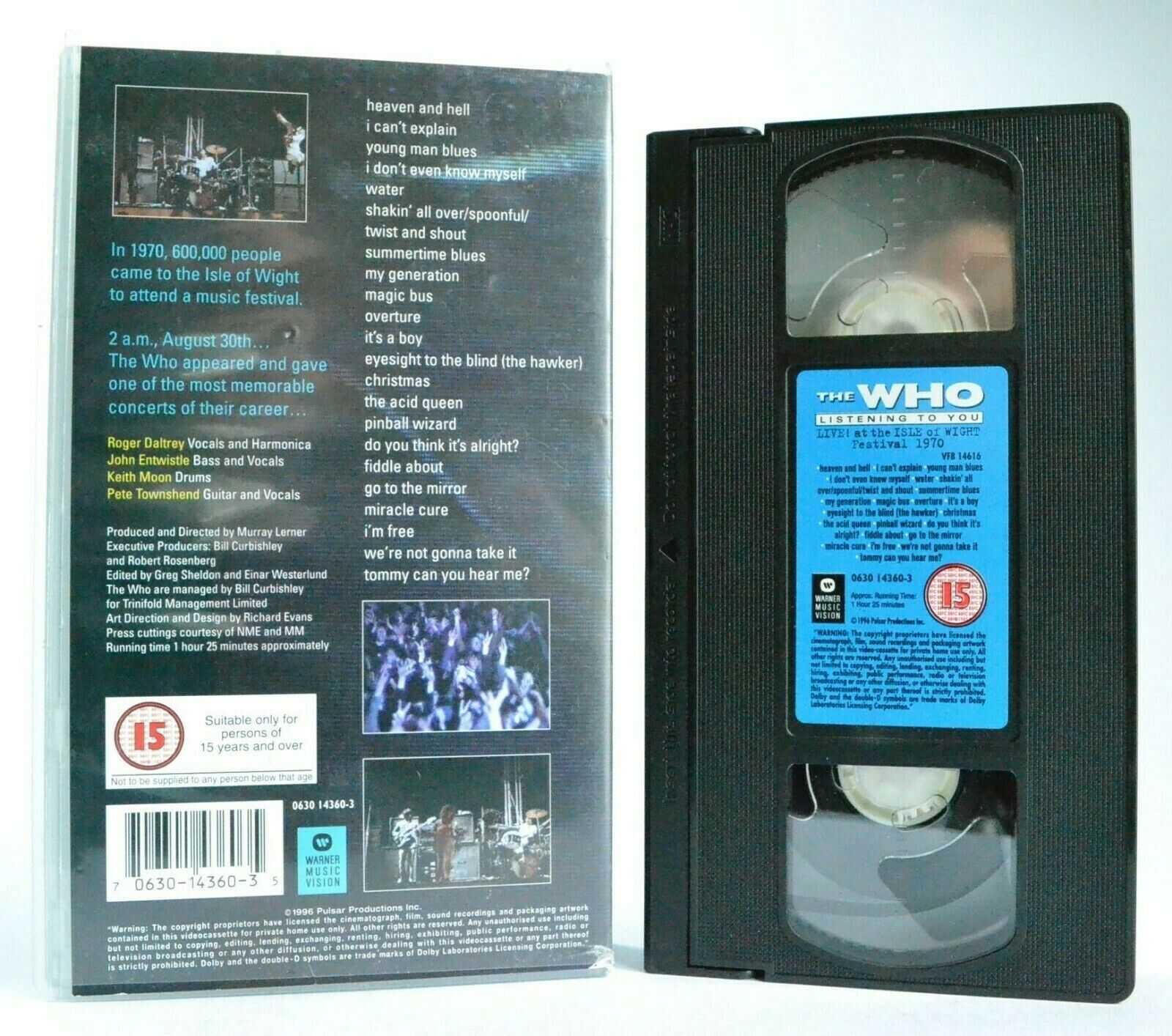 The Who: Listening To You - Live At Isle Of Wight (1970) Classic Rock Band - VHS-