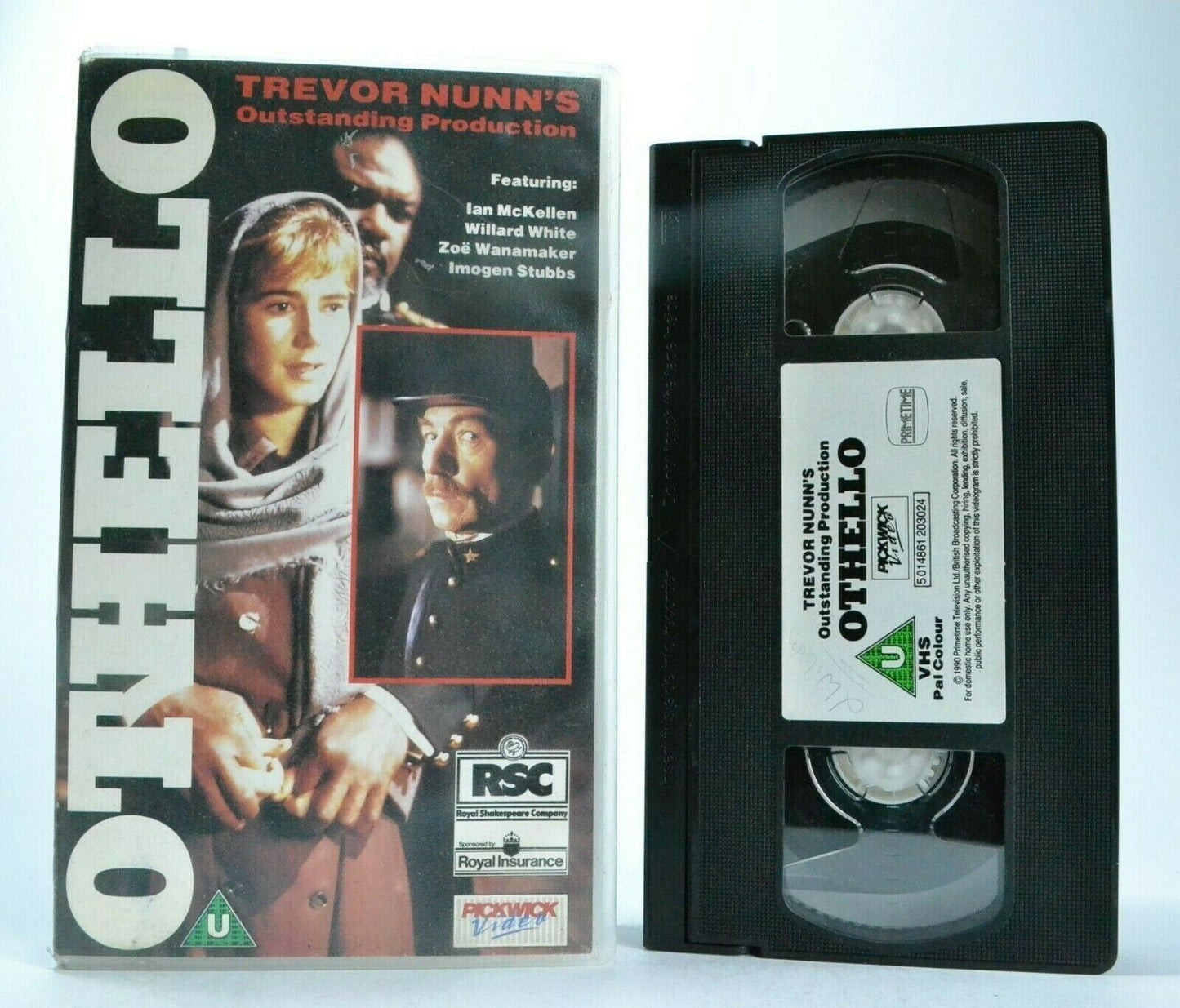 Othello (1990): Based On W.Shakespeare Play - Drama - I.McKellen/W.White - VHS-