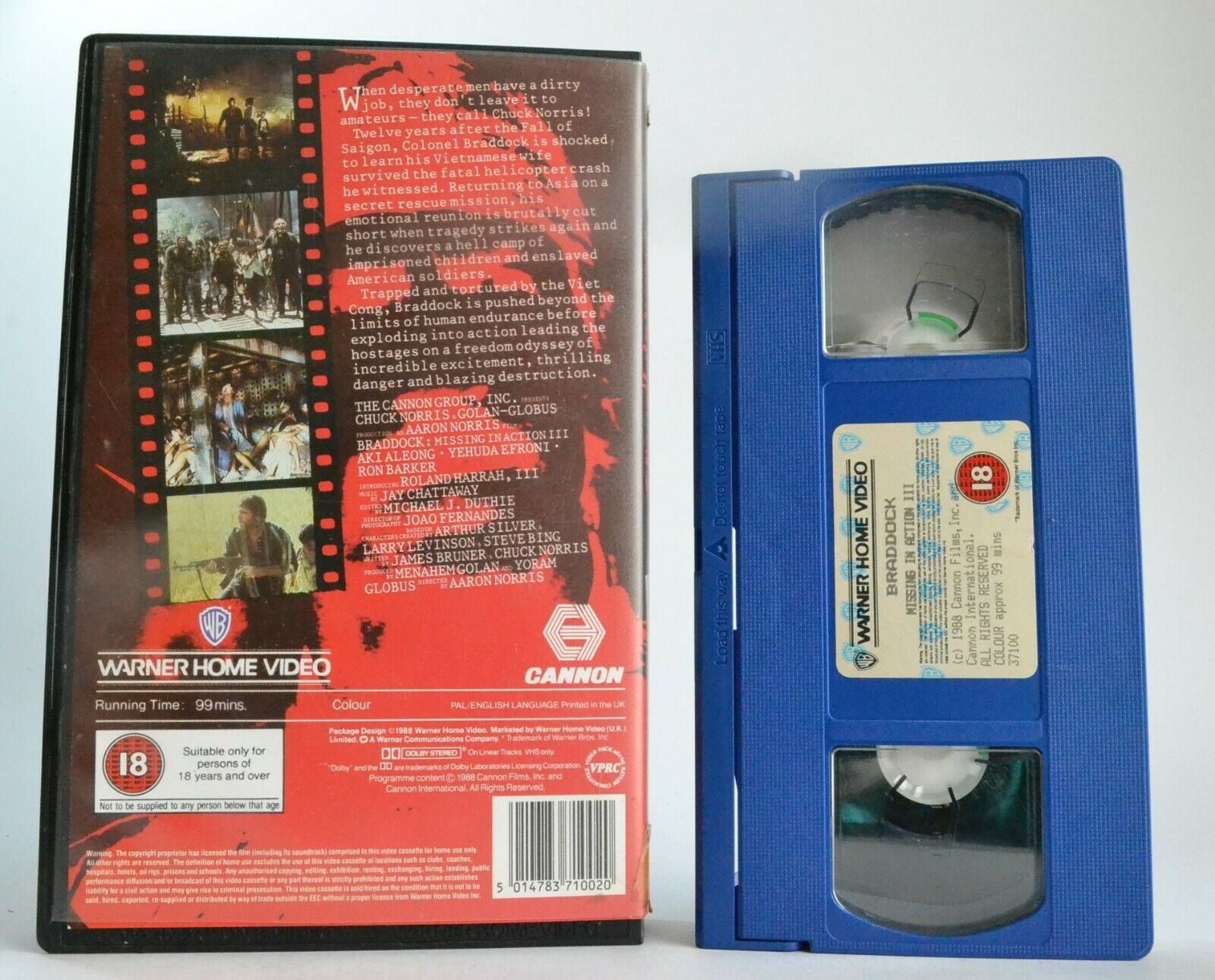 Braddock: Missing in Action 3 (1988) - Action/Adventure - Chuck Norris - Pal VHS-