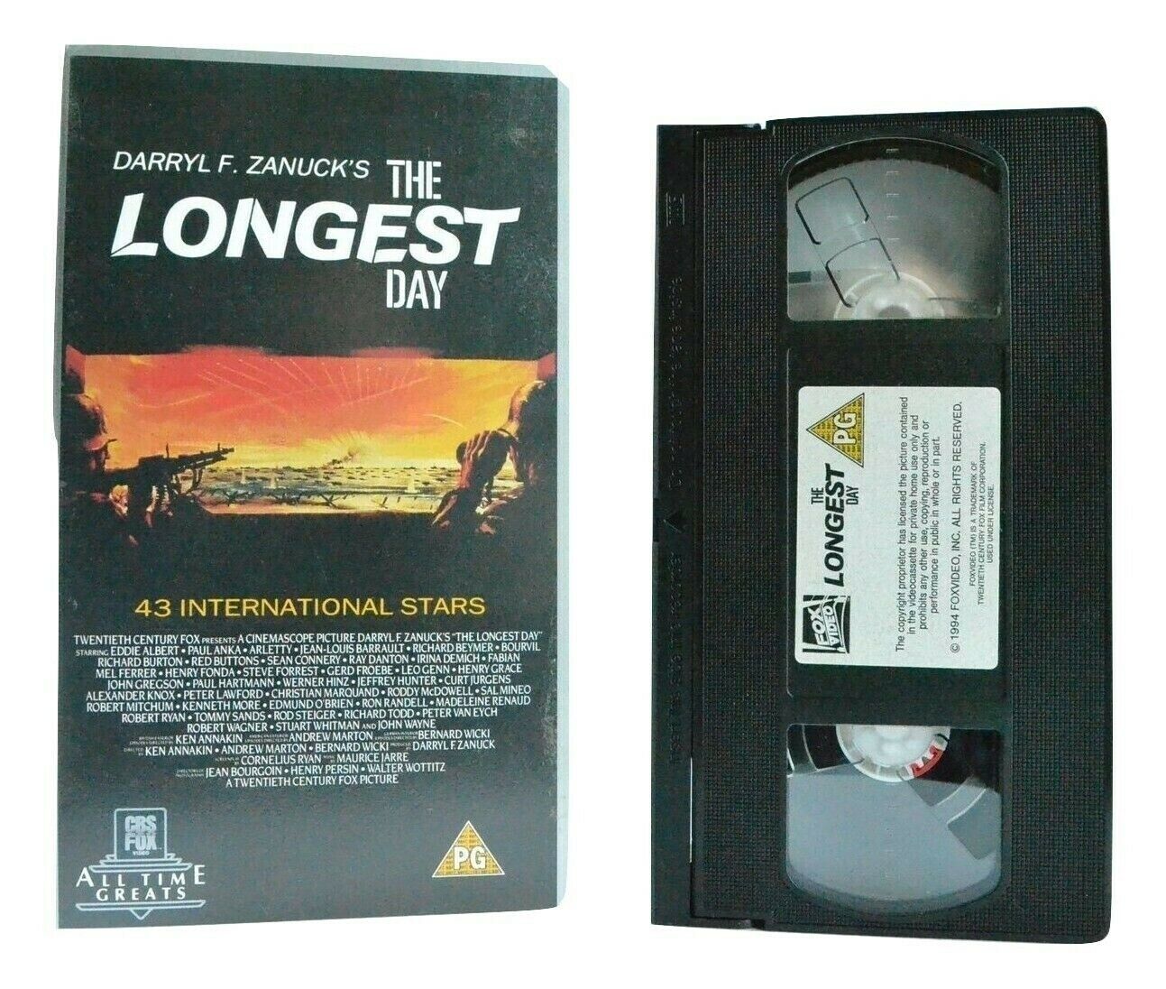 The Longest Day: (1962) War Drama - War World 2 - R.Burton/S.Connery - Pal VHS-