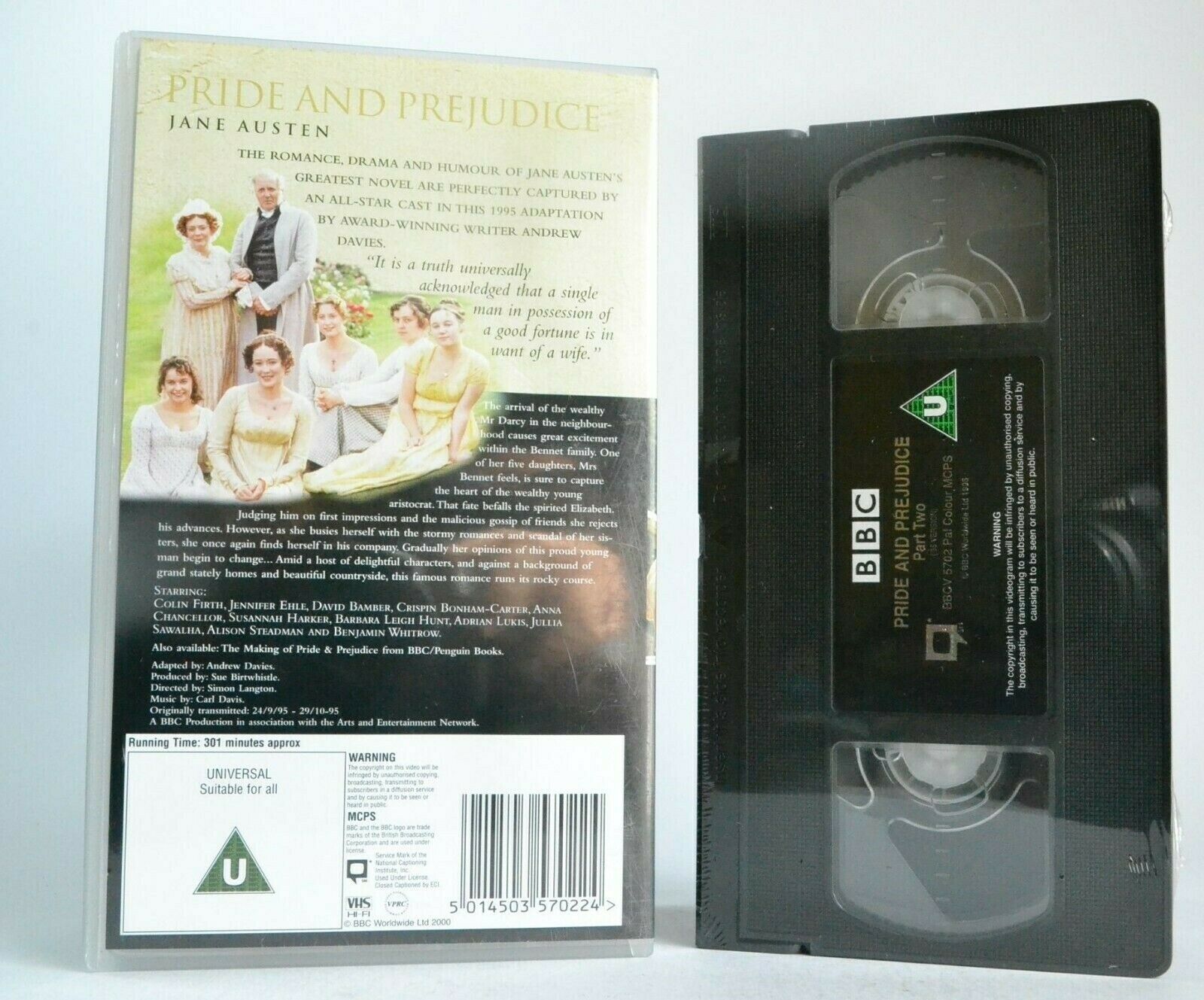 Pride And Prejudice: By Jane Austen - Brand New Sealed - BBC TV Drama - Pal VHS-