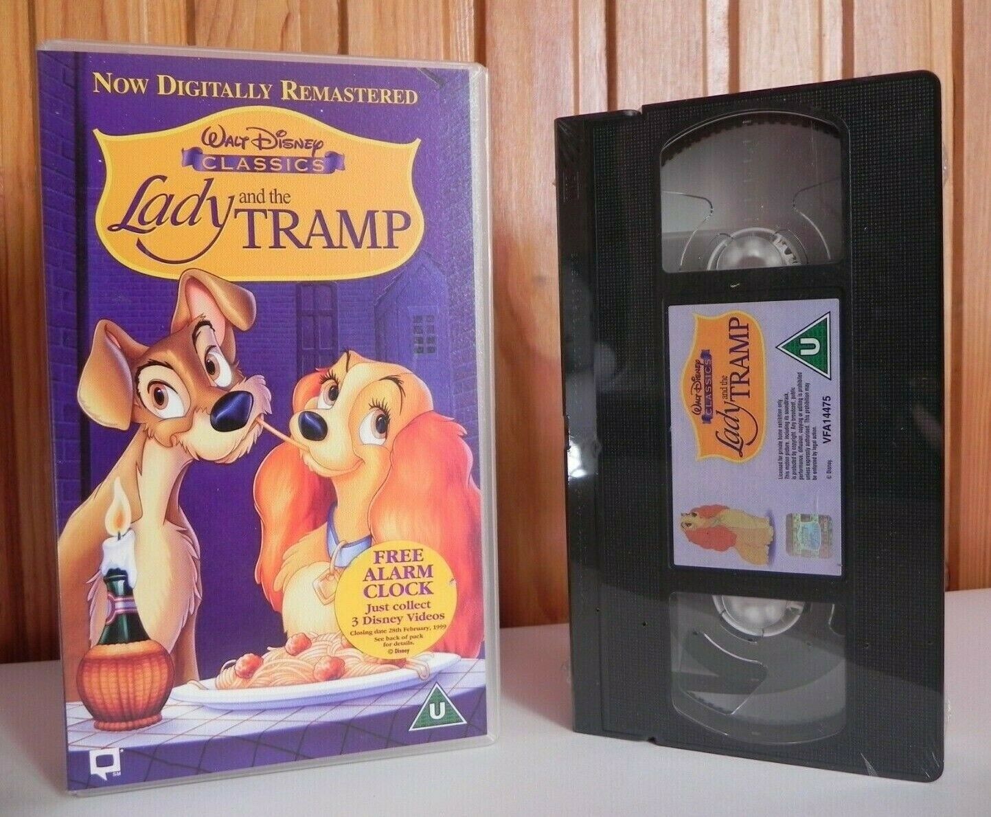 Lady And The Tramp: Brand New Sealed - Remastered - Animated - Kids - Pal VHS-