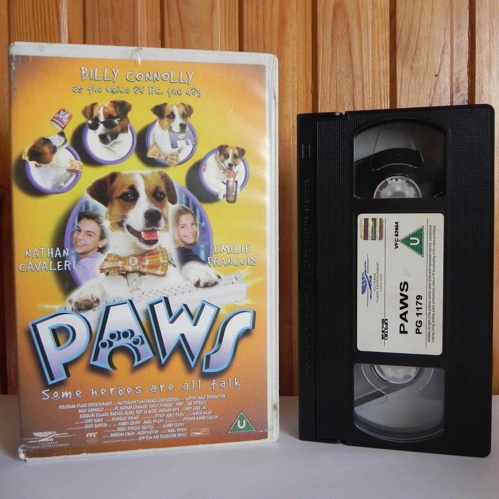 Paws - PolyGram - Family - Ex-rental - Billy Connolly - Large Box - Pal VHS-