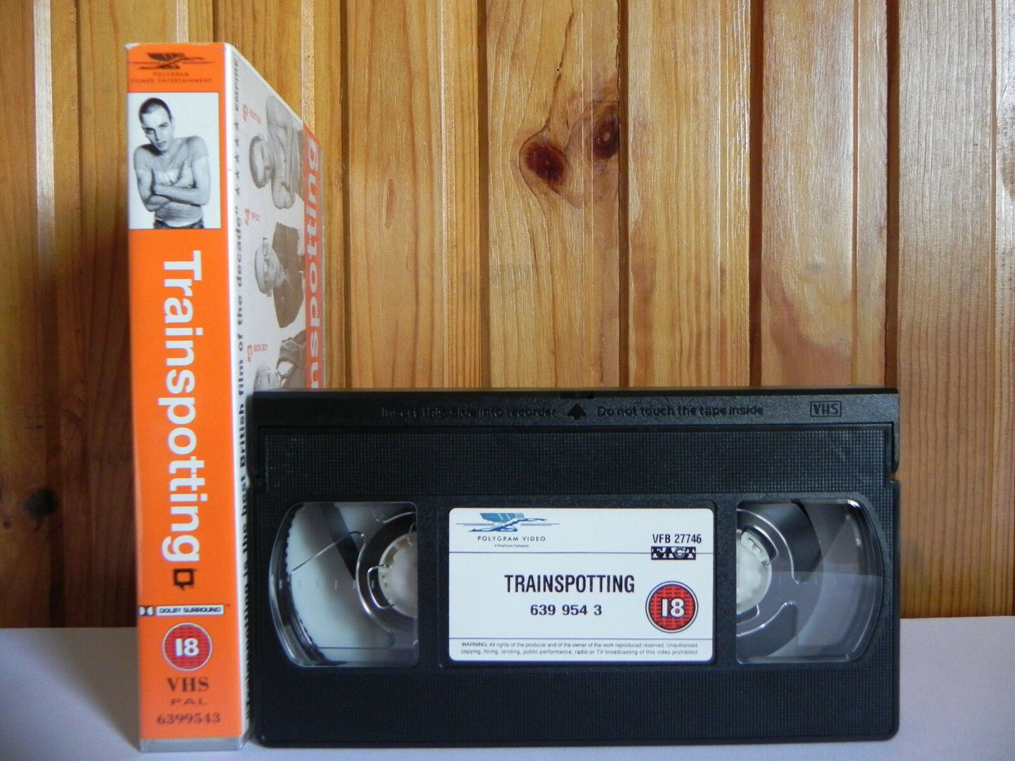 Trainspotting - Orange Sleeve - PolyGram - Cert (18) - Ewan McGregor - Pal VHS-