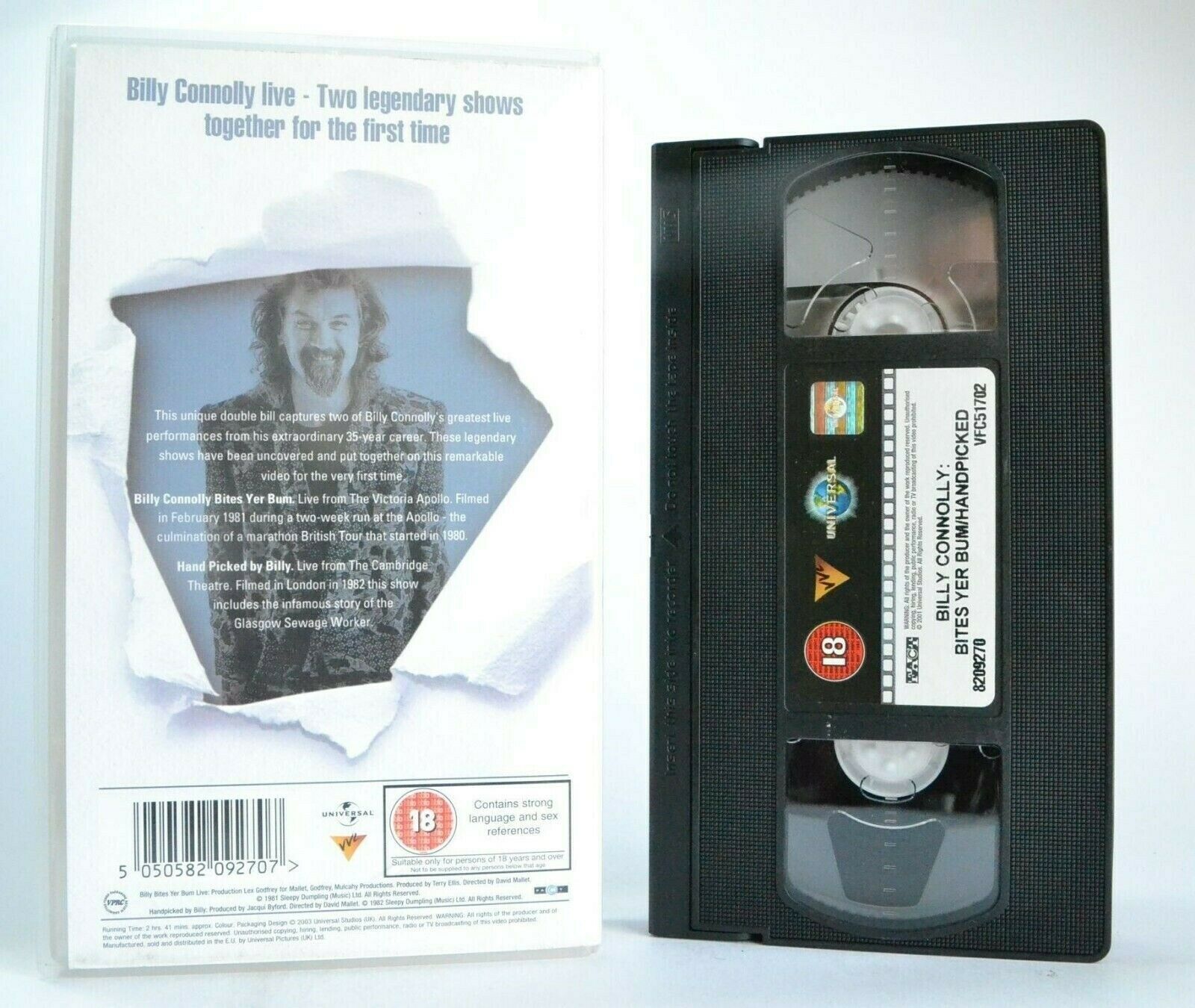 Billy Connolly: Bites Yer Bum (1980)/Handpicked (1981) - Live Comedy Shows - VHS-