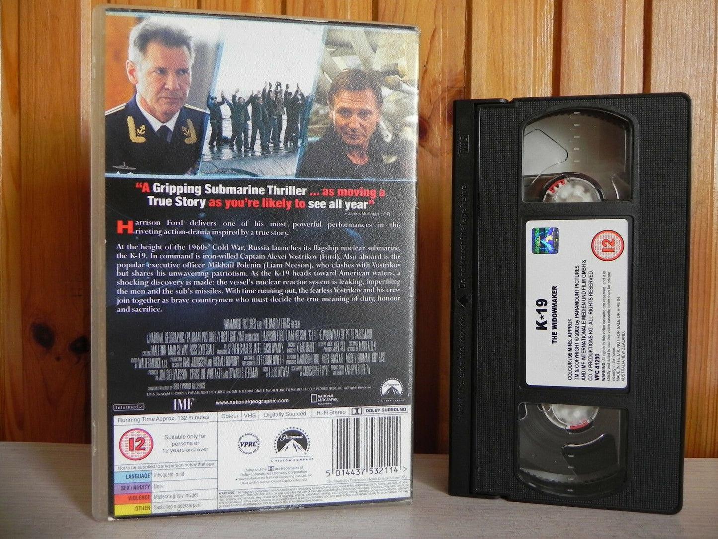 K 19 The Windowmaker - Drama - Harrison Ford - Liam Neeson - Large Box - VHS-