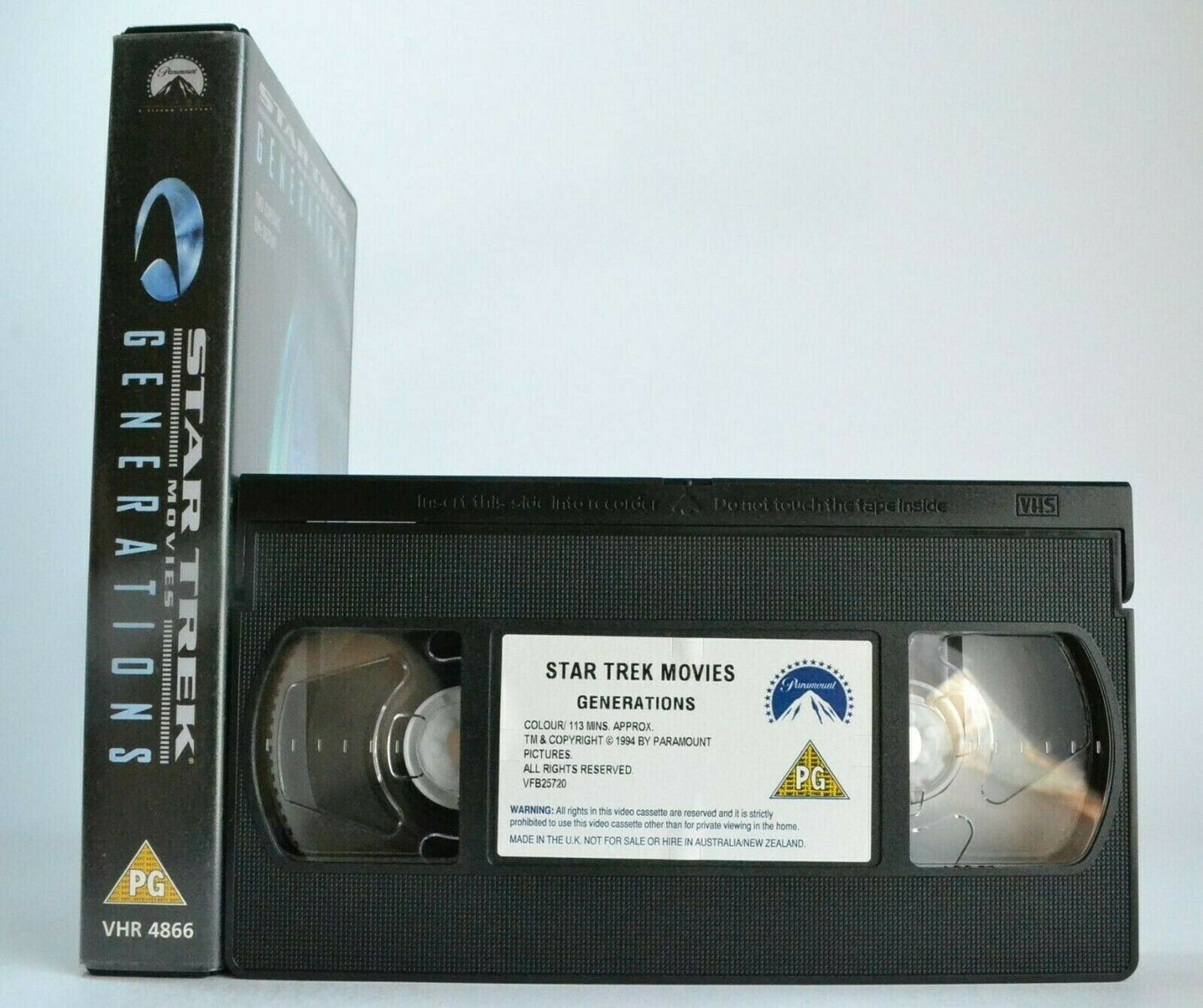 Star Trek: Generations (1994) - Sci-Fi/Space Opera - Patrick Stewart - Pal VHS-