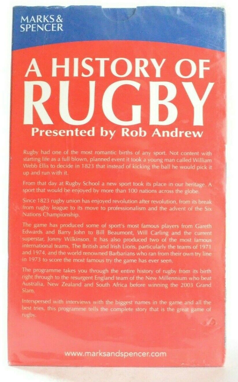 A History Of Rugby: By Rob Andrew - Brand New Sealed - Highlights - Sports - VHS-
