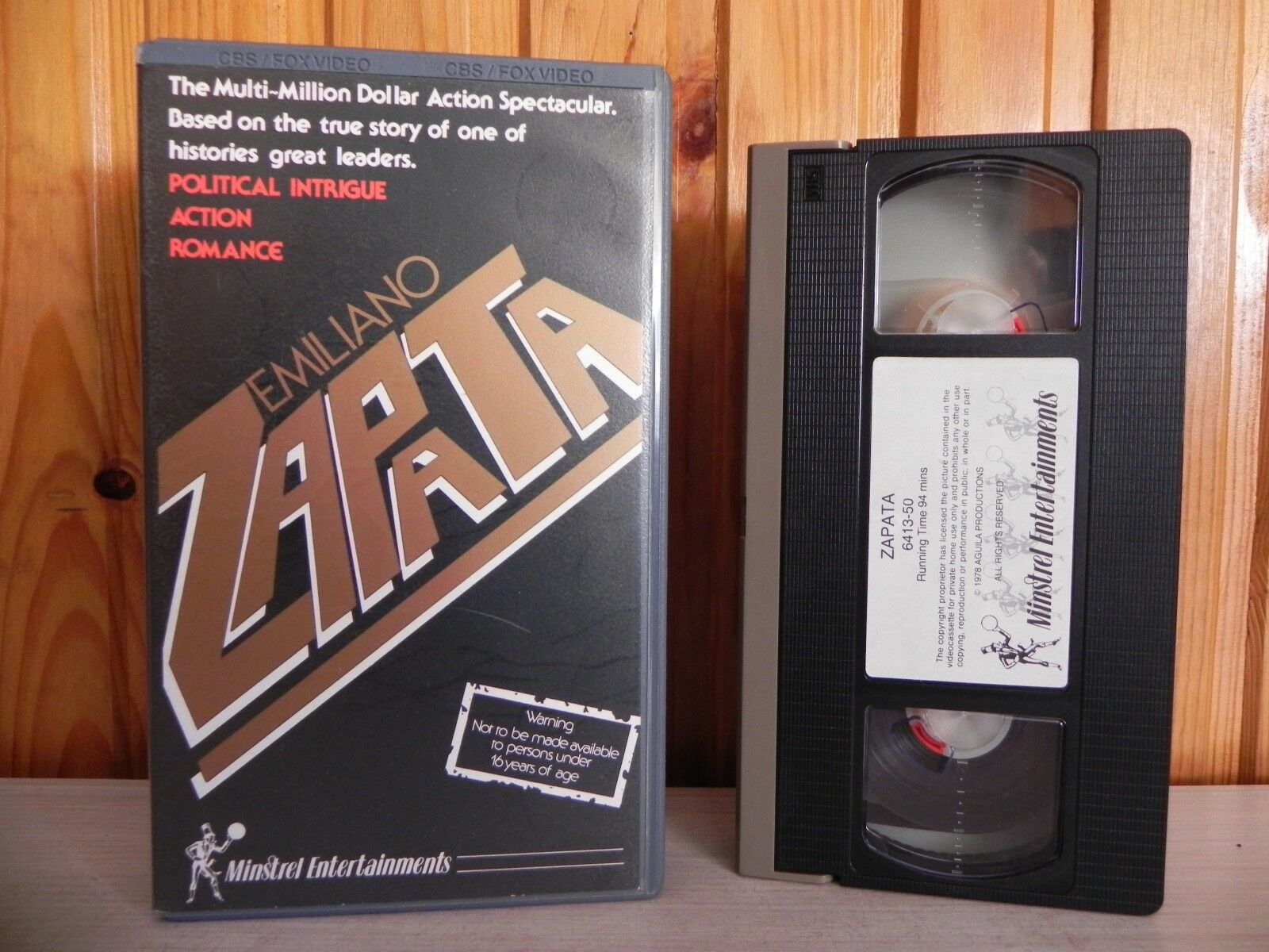 Zapata - Emiliano Zapata Salazar - Antonio Aguilar - Minstrel - Pre Cert - VHS-