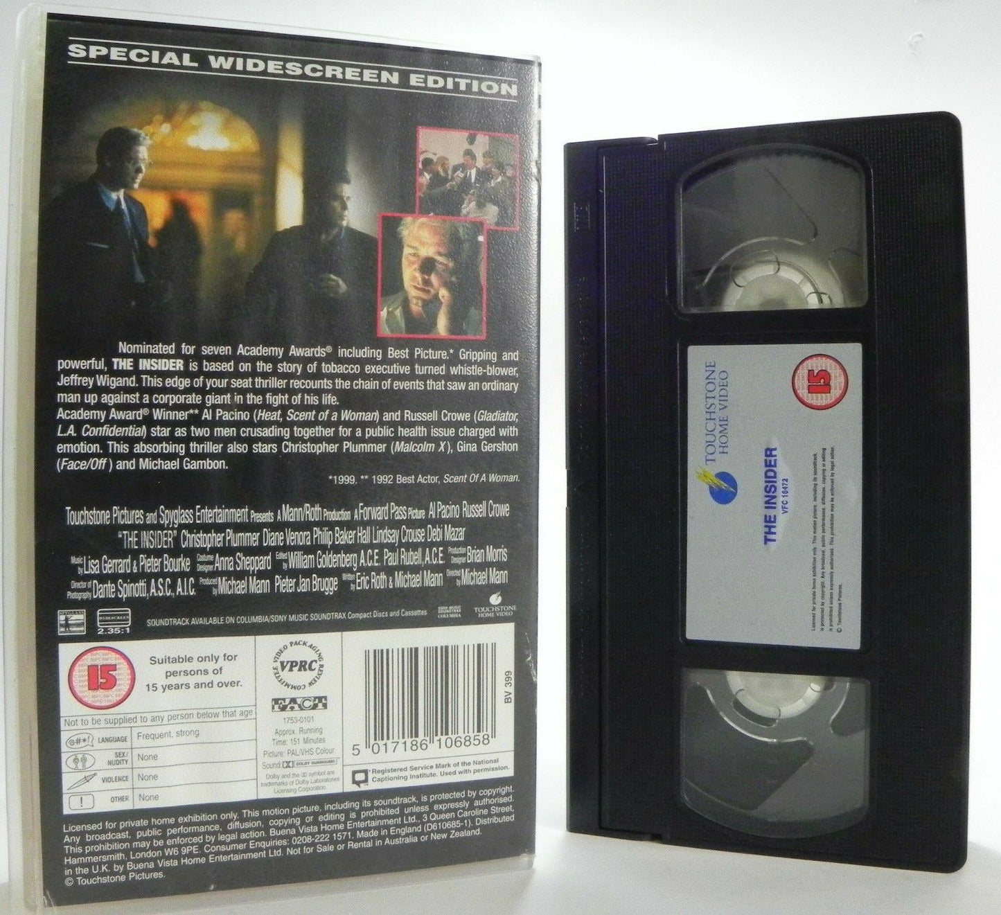 The Insider: M.Mann Film - Drama/Thriller (1999) - A.Pacino/R.Crowe - Pal VHS-
