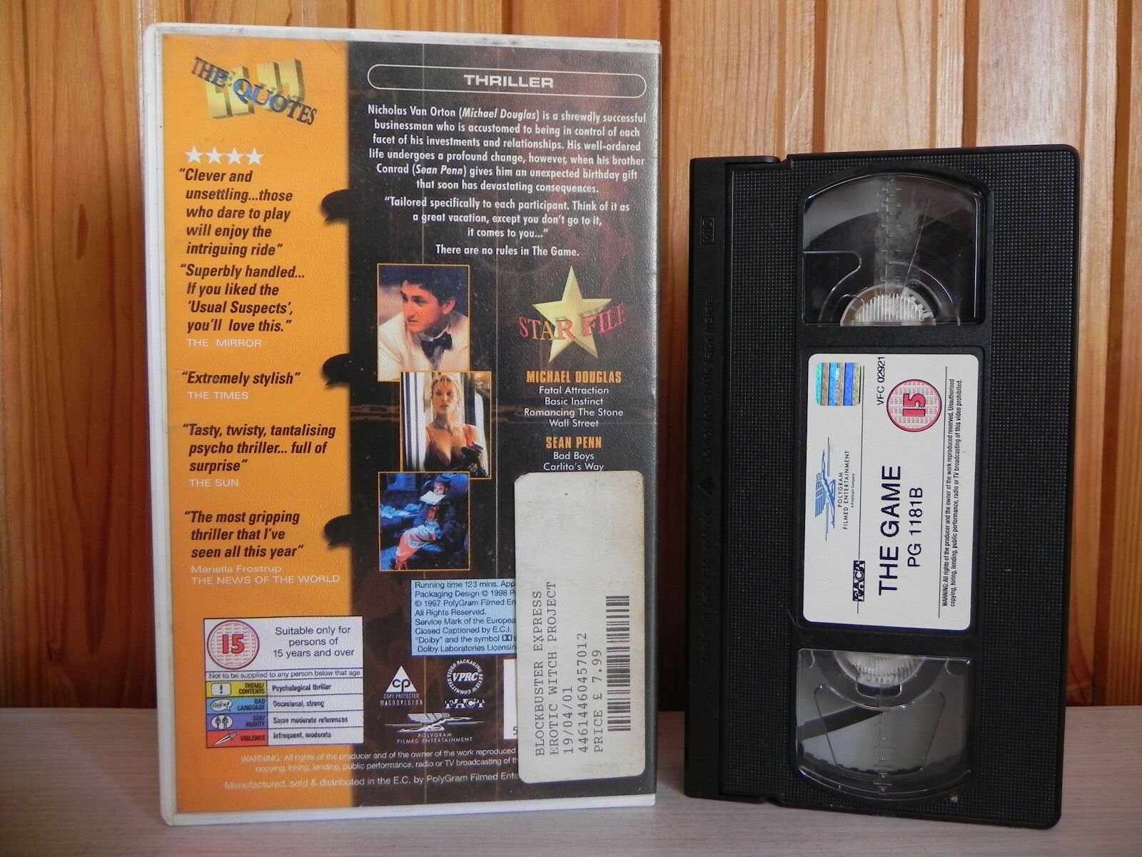 The Game - Michael Douglas - Big-Box - Ex-Rental - Psycho-Thriller - Pal VHS-