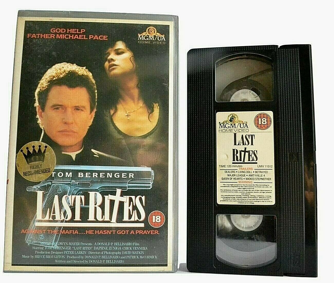 Last Rites - Mafia Crime Syndicate - Thriller - Large Box - Tom Berenger - VHS-