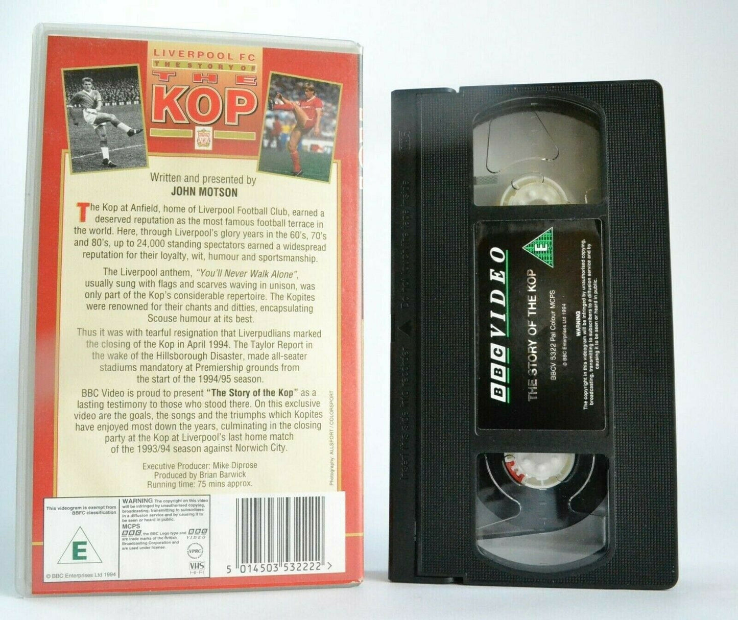 Liverpool FC: The Story Of The Kop - John Motson - Football - Sports - Pal VHS-
