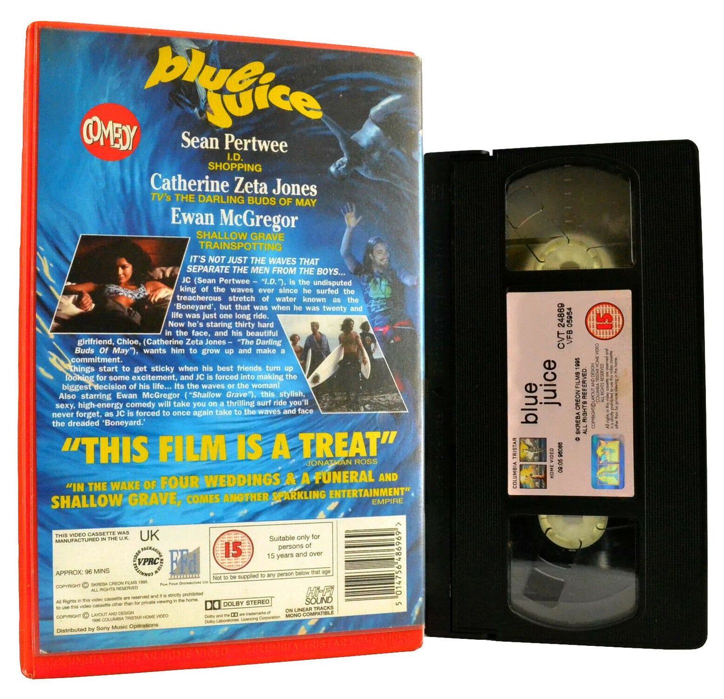 Blue Juice: British Comedy/Drama - Catherine Zeta Jones - Large Box - Pal VHS-