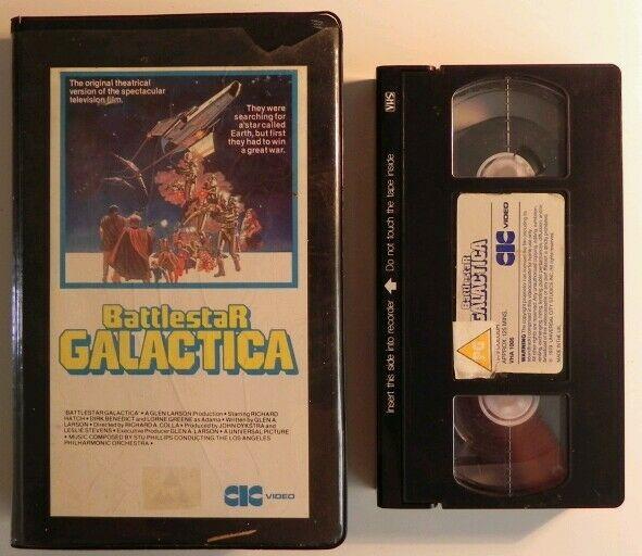 Battle Star Galactica - Richard Hatch - Sci-Fi - Small Carton - Pre Cert VHS-