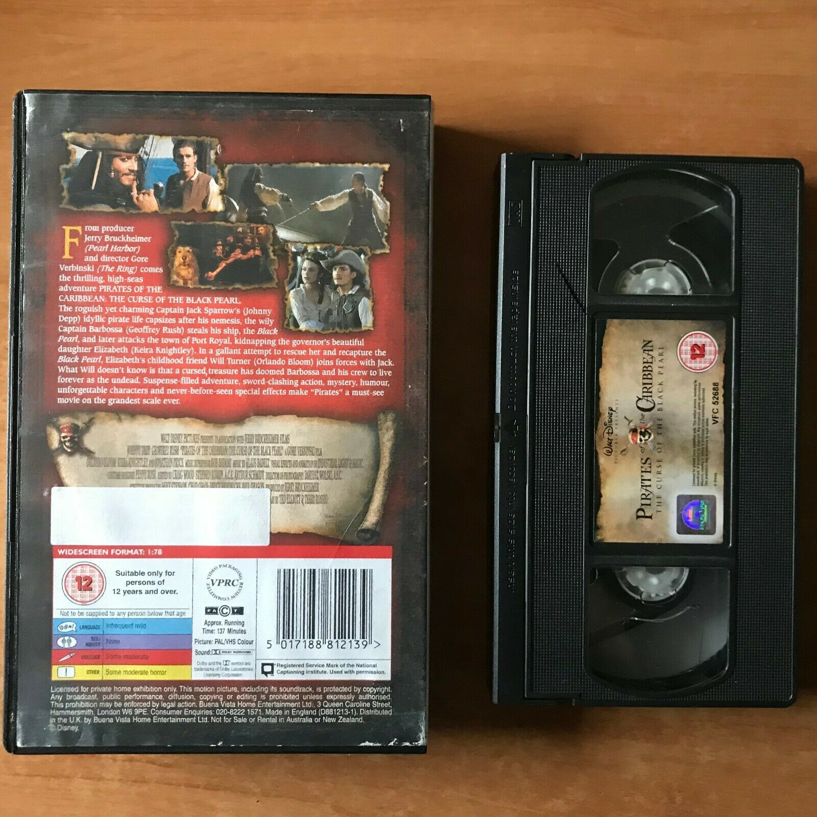 Pirates Of Caribbean [Black Pearl] Fantasy Adventure [Large Box] Rental - VHS-
