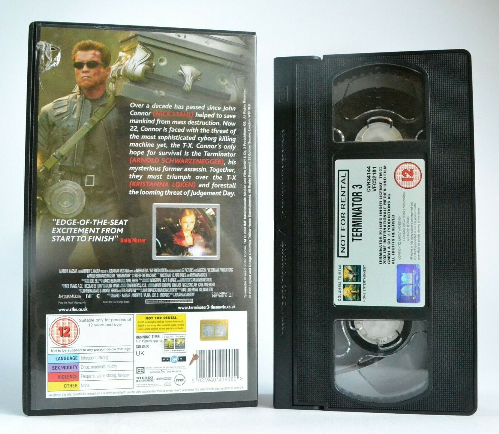 Terminator 3: Rise Of The Machines - Sci-Fi Action - Arnold Schwarzenegger - VHS-