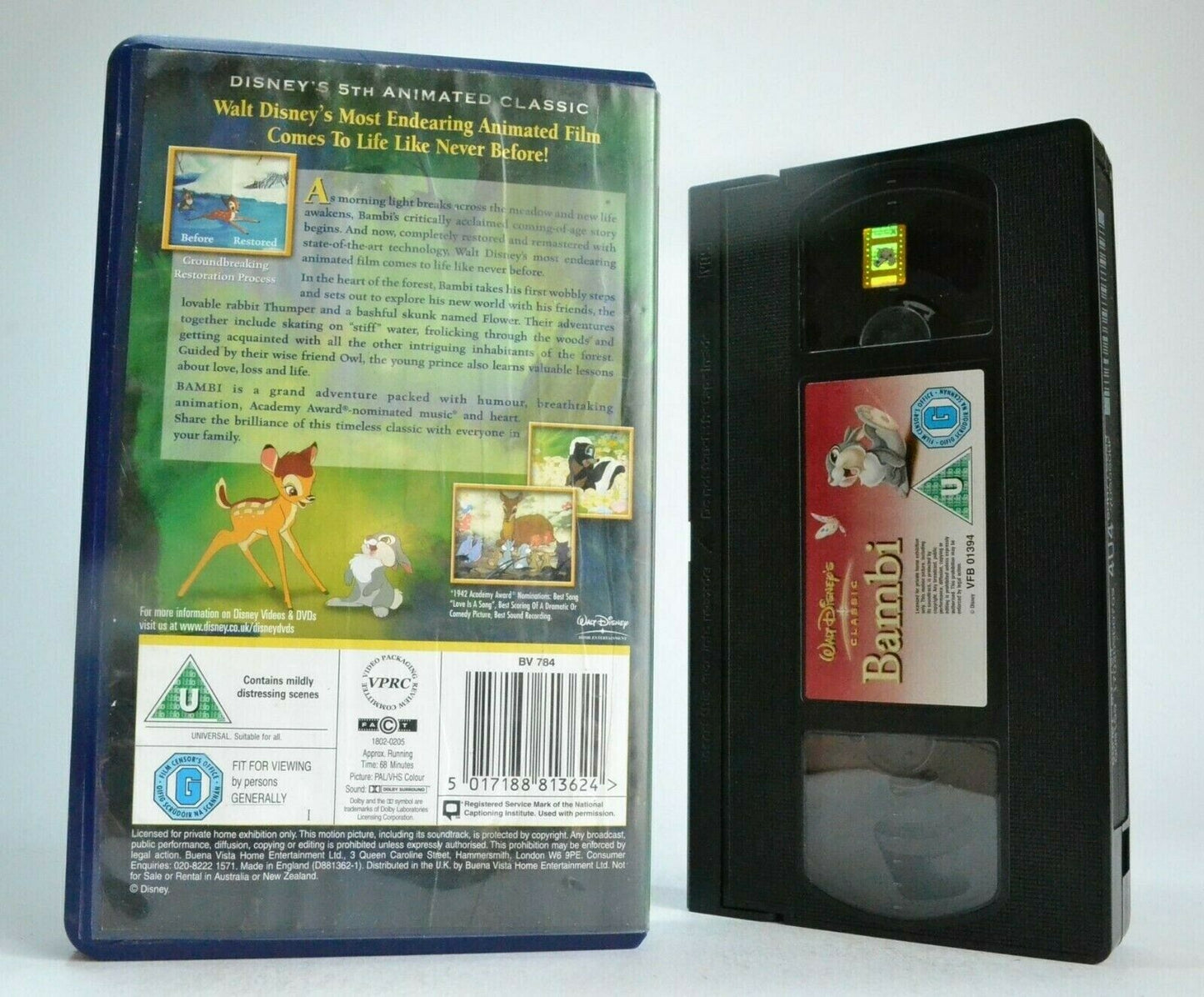 Bambi (1942): Special Edition - Walt Disney - Animated - Children's - Pal VHS-