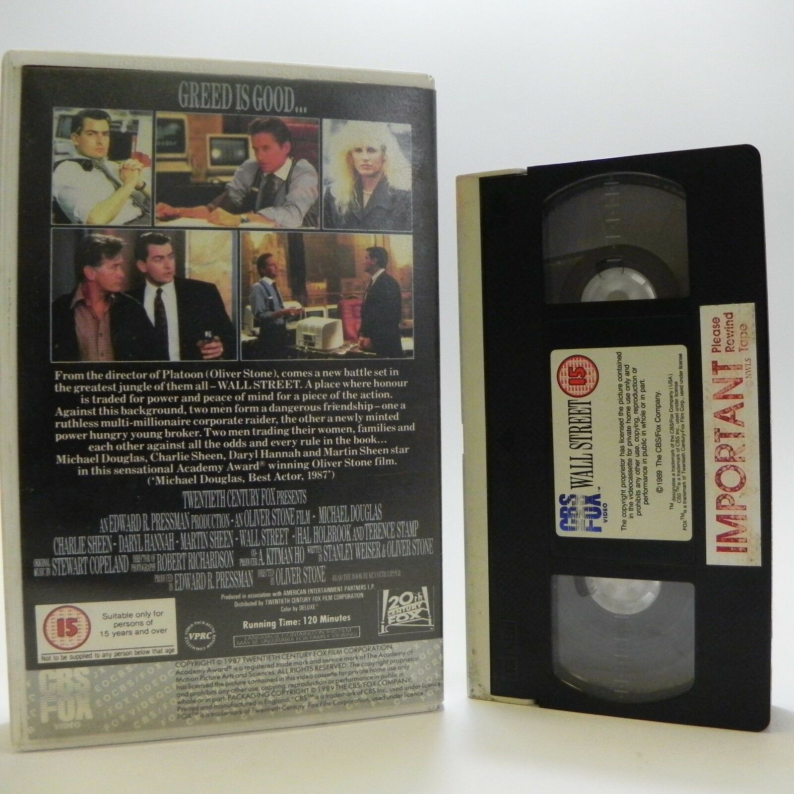 Wall Street: Film By O.Stone - Large Box - Ex-Rental - M.Douglas/C.Sheen - VHS-