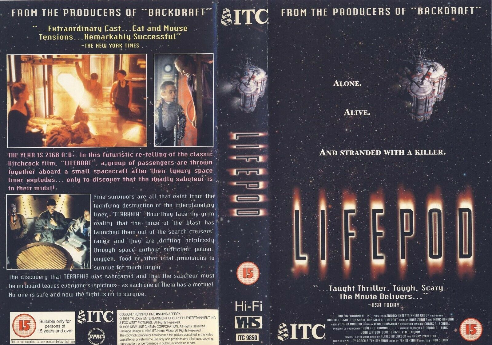 Lifepod - Producers Of Backdraft - Big Box - Ex-Rental - Sci-Fi Video - OOP Pal VHS-