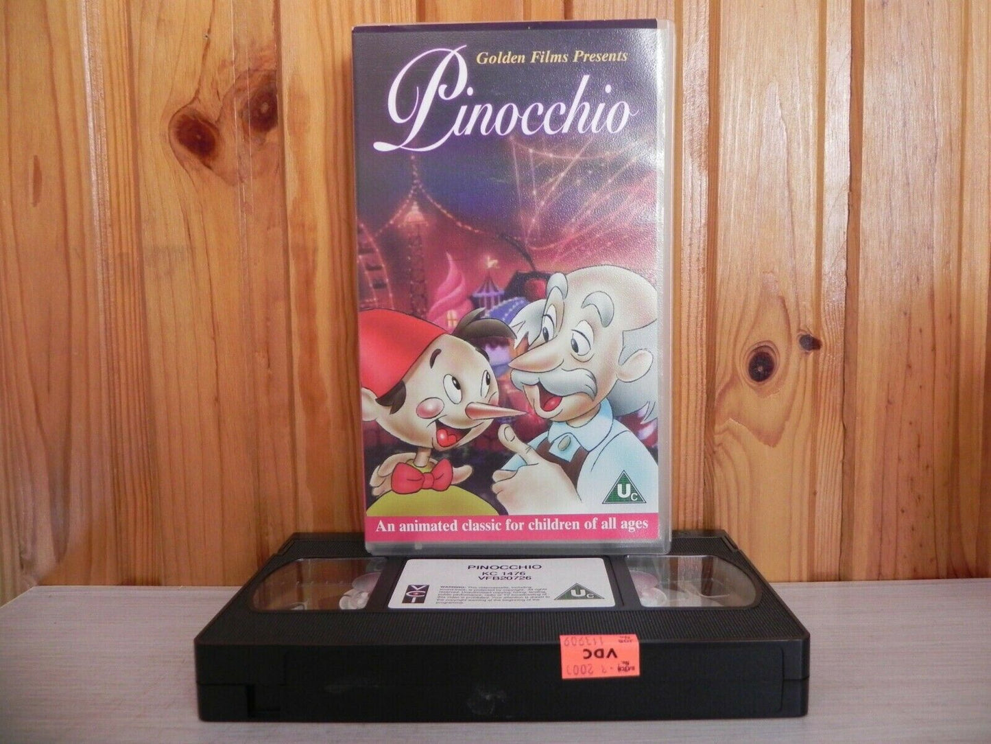 Pinocchio:Carlo Collodi - Kids Club Video - Children Family - Golden Films - VHS-