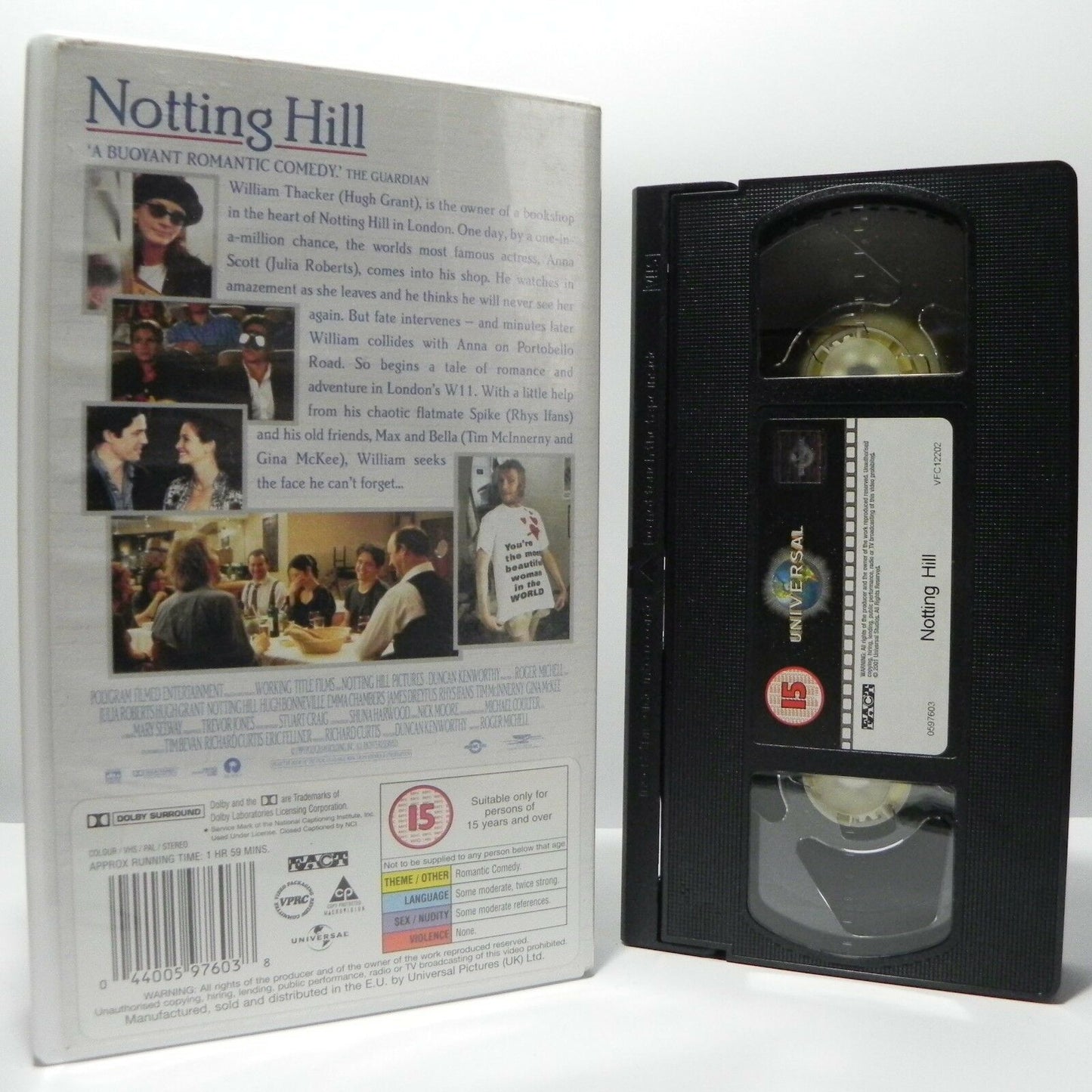 Notting Hill: Julia Roberts/Hugh Grant - Universal - Romantic Comedy - Pal VHS-