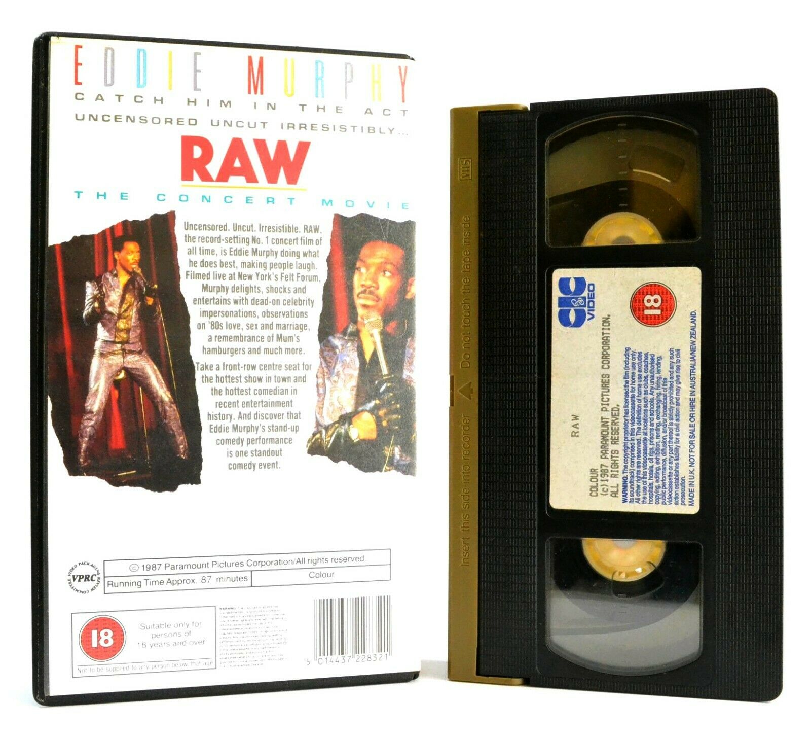 RAW:The Concert Movie - Stand Up Comedy - New York's Felt Forum - E.Murphy - VHS-