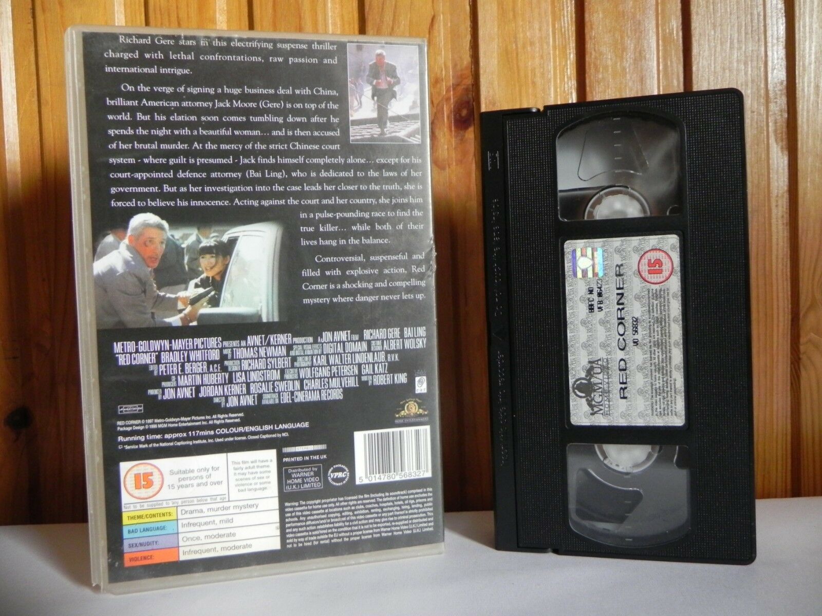 Red Corner - Large Box - Metro Goldwyn - Drama - Ex-Rental - Richard Gere - VHS-
